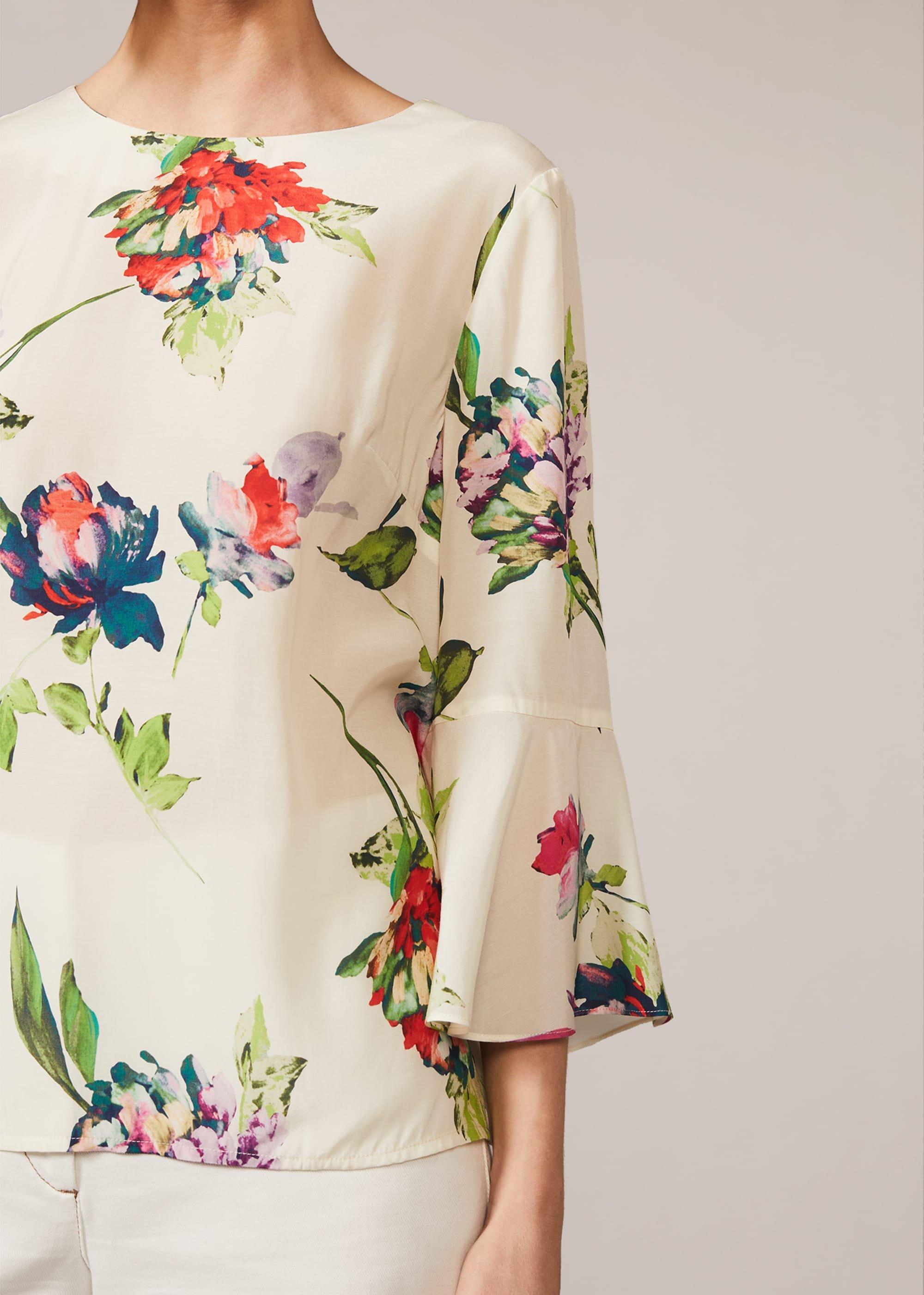 Ayara Floral Frill Sleeve Blouse