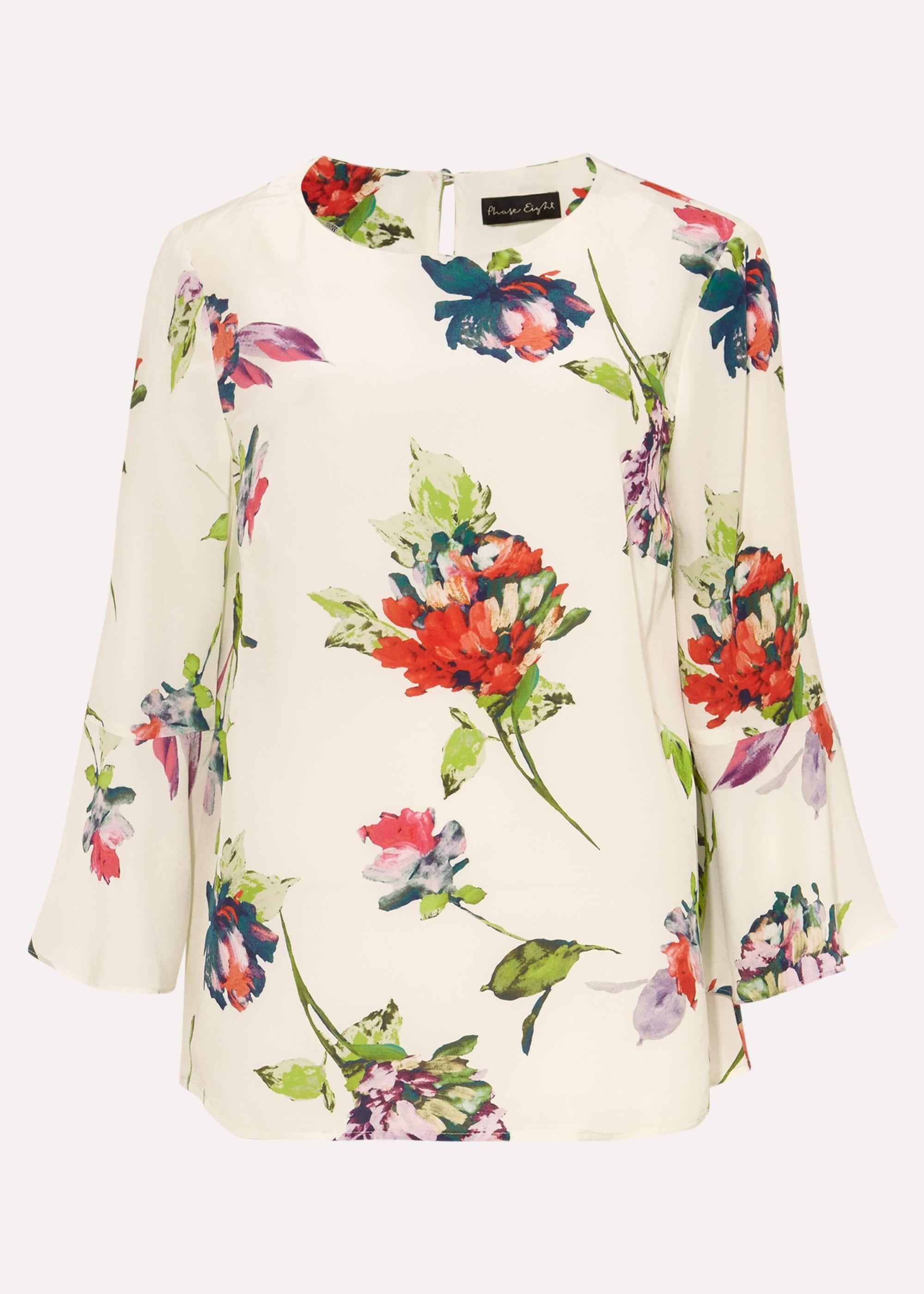 Ayara Floral Frill Sleeve Blouse