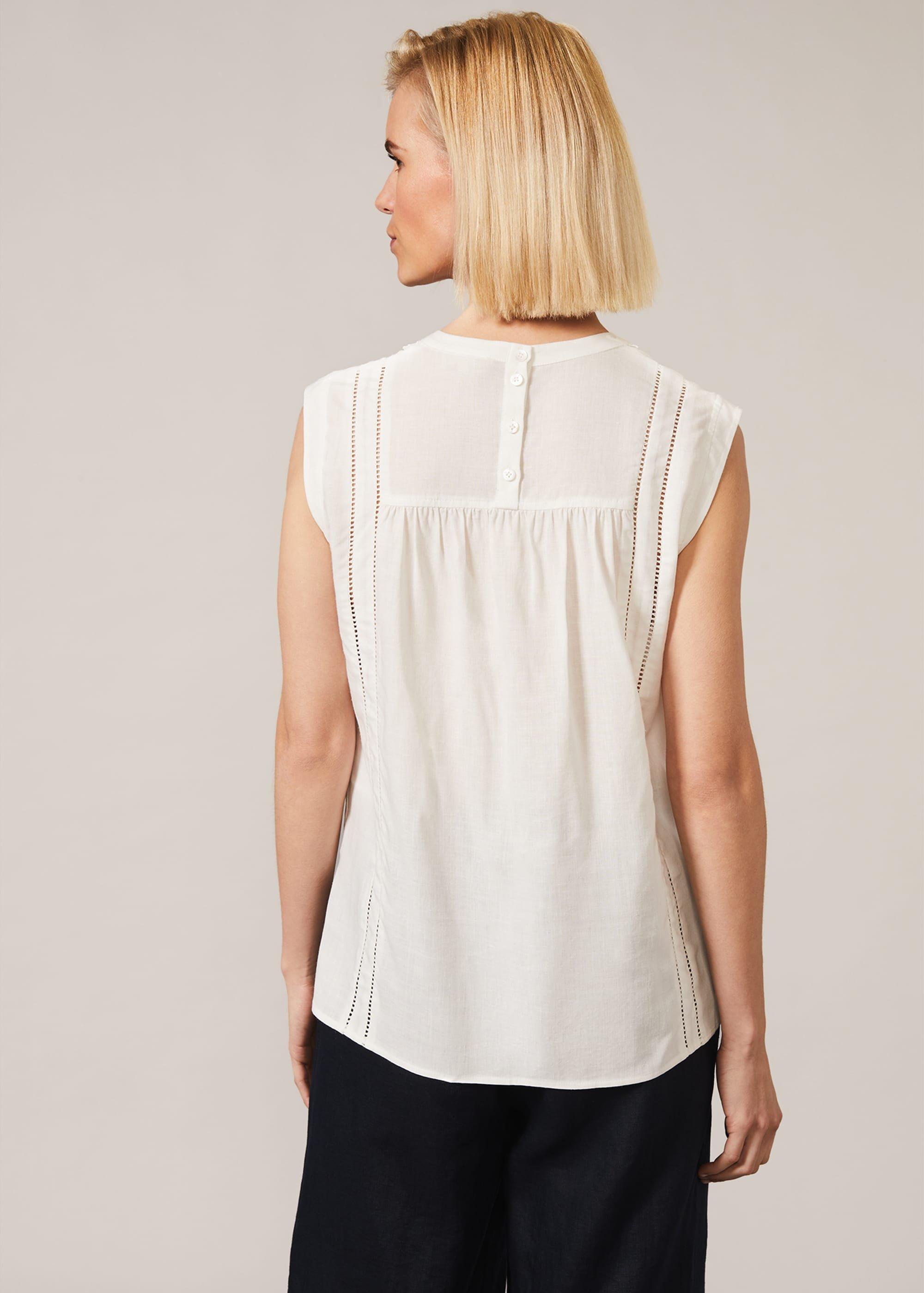 Zhane Lace Insert Sleeveless Blouse