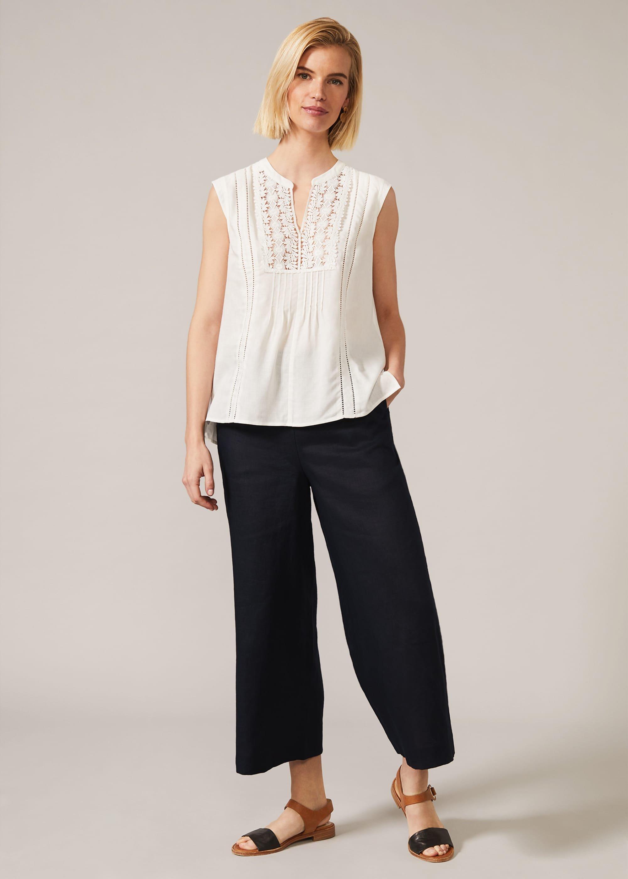 Zhane Lace Insert Sleeveless Blouse