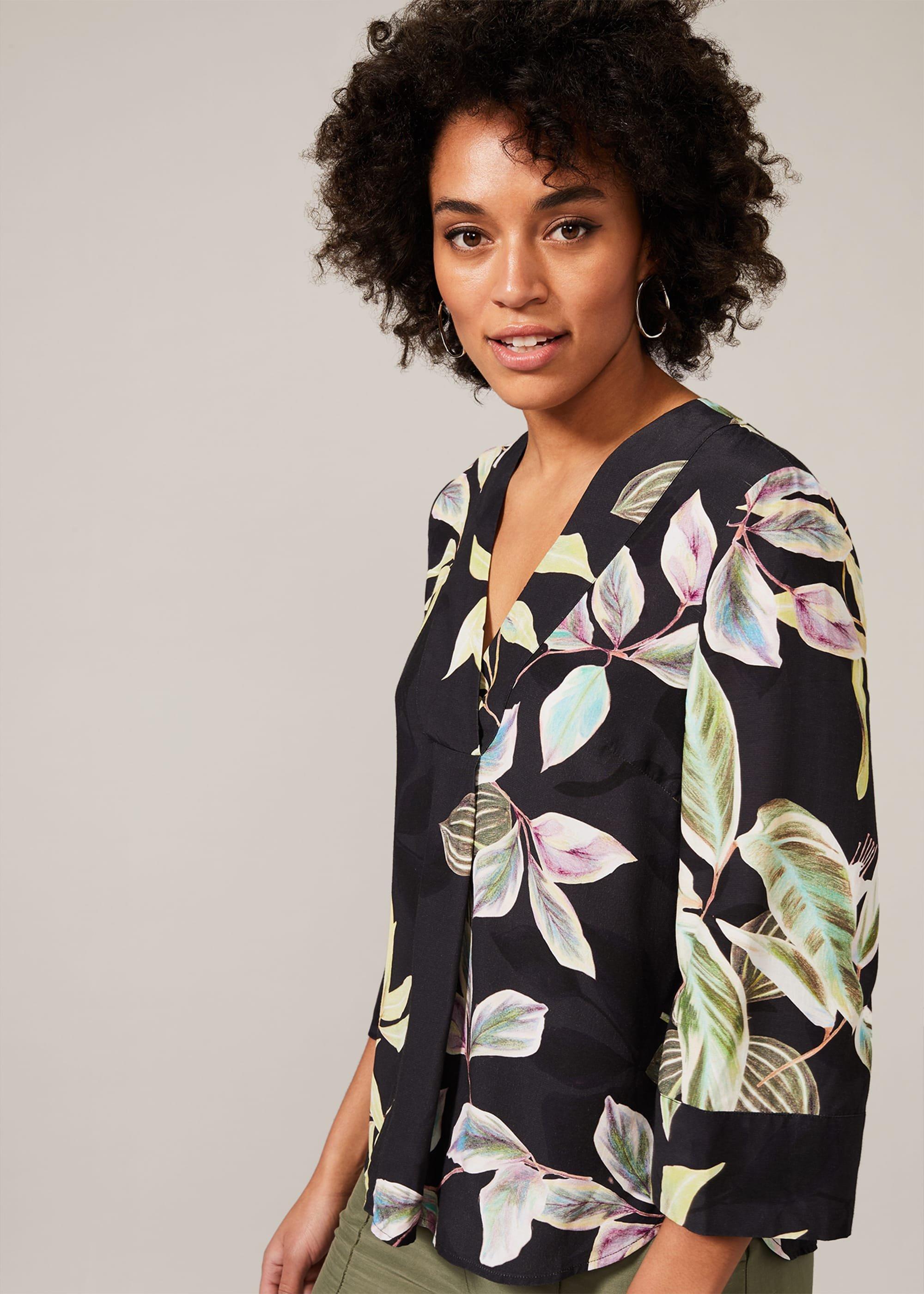 Hermy Floral Foldover Blouse