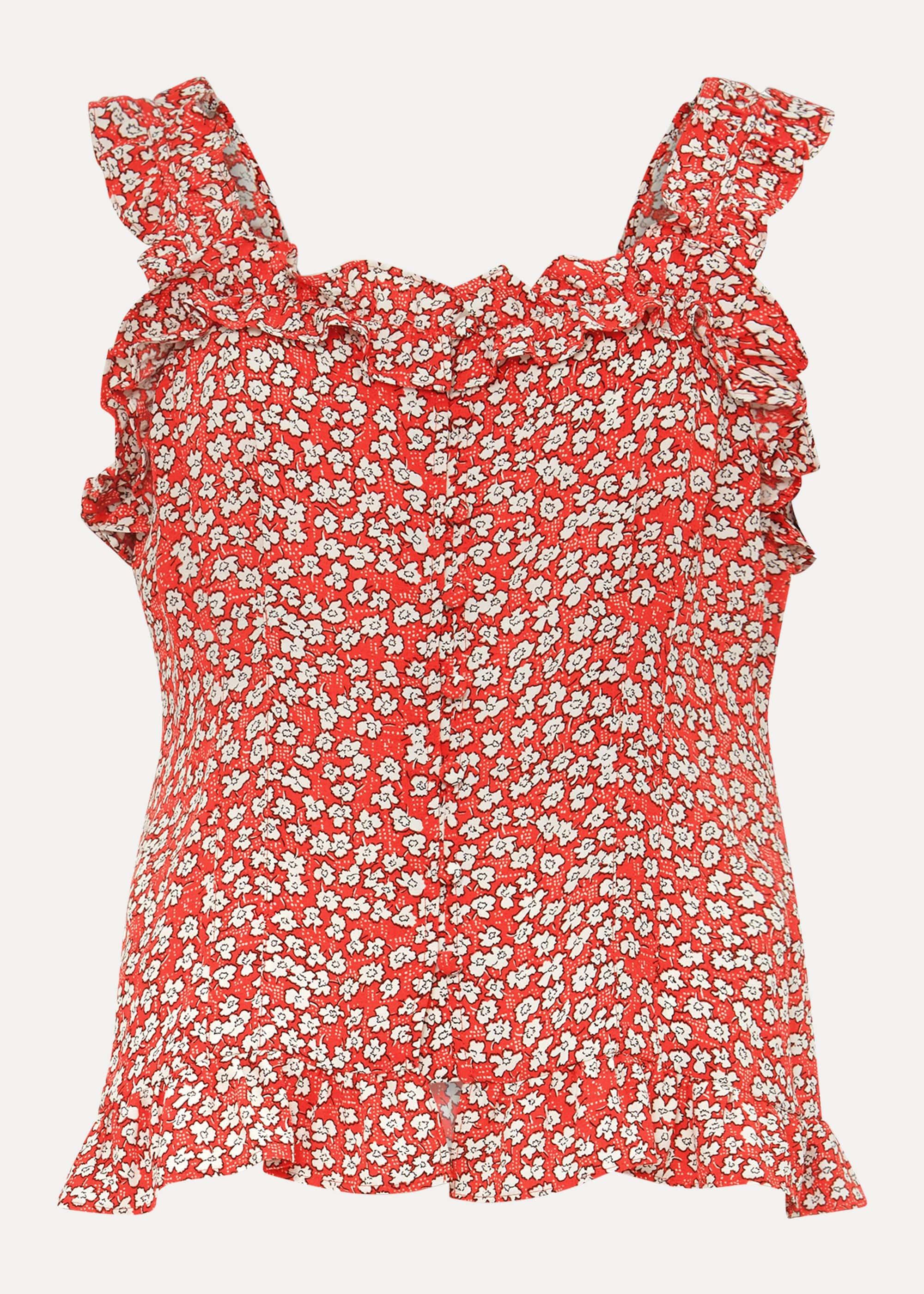 Callista Ditsy Floral Frill Cami Blouse