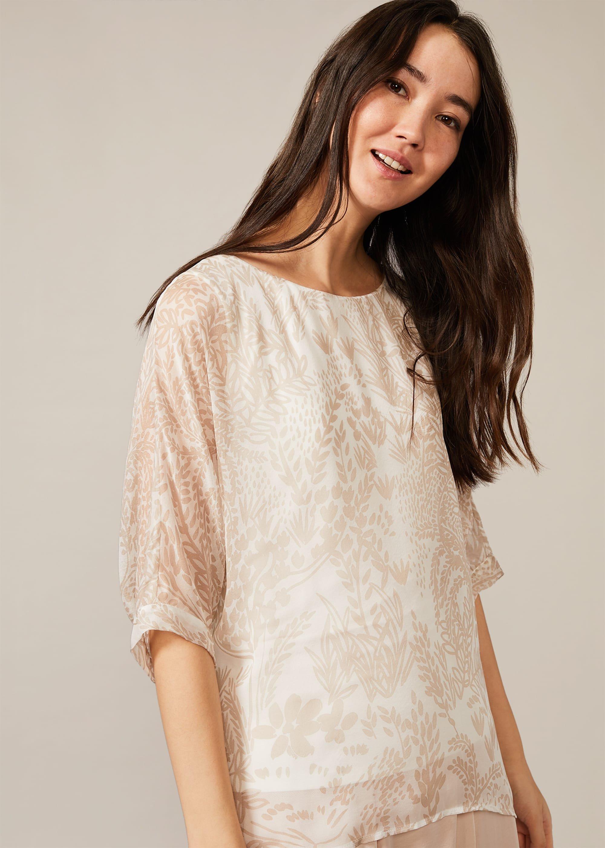 Akeno Print Silk Blouse