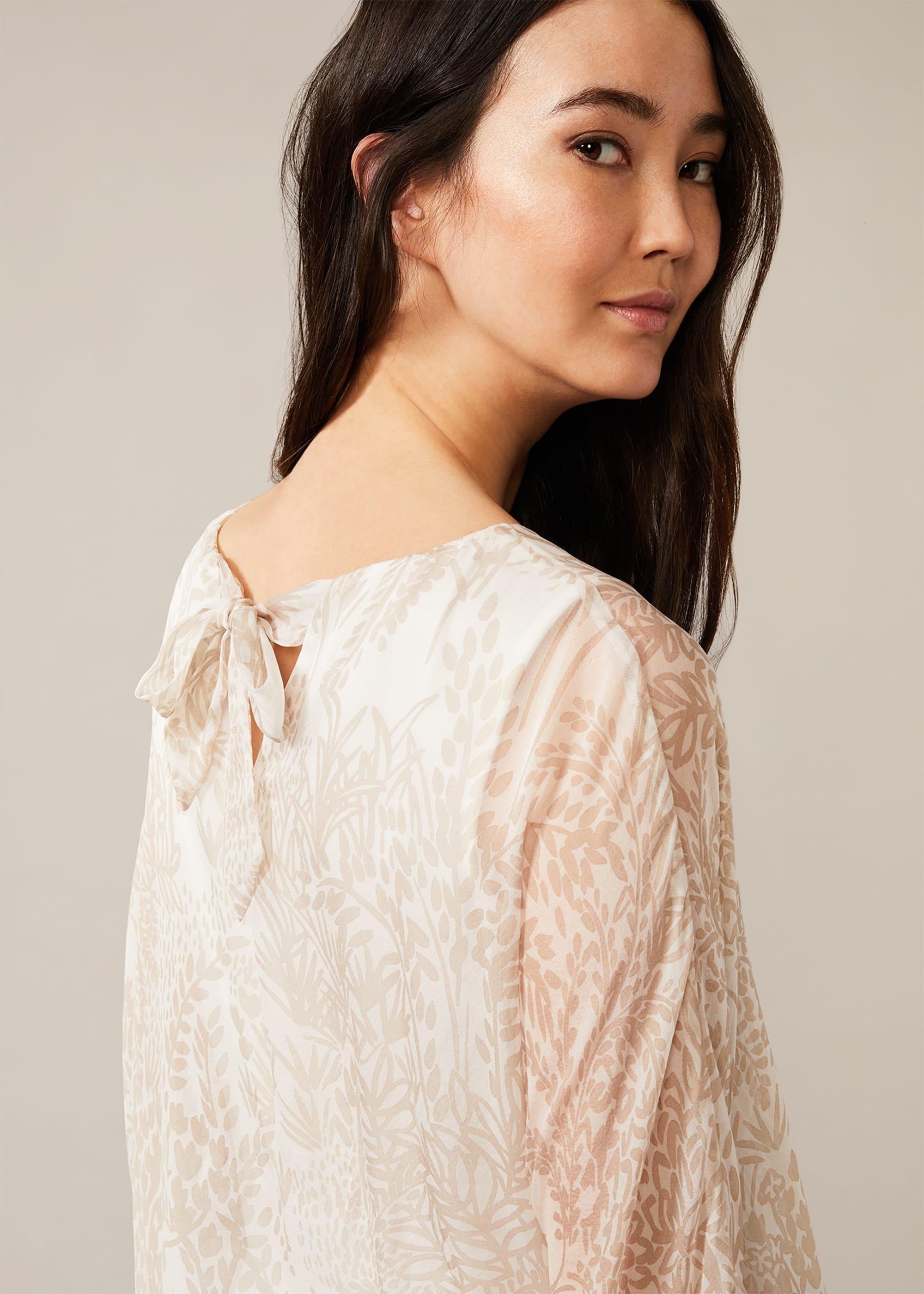 Akeno Print Silk Blouse