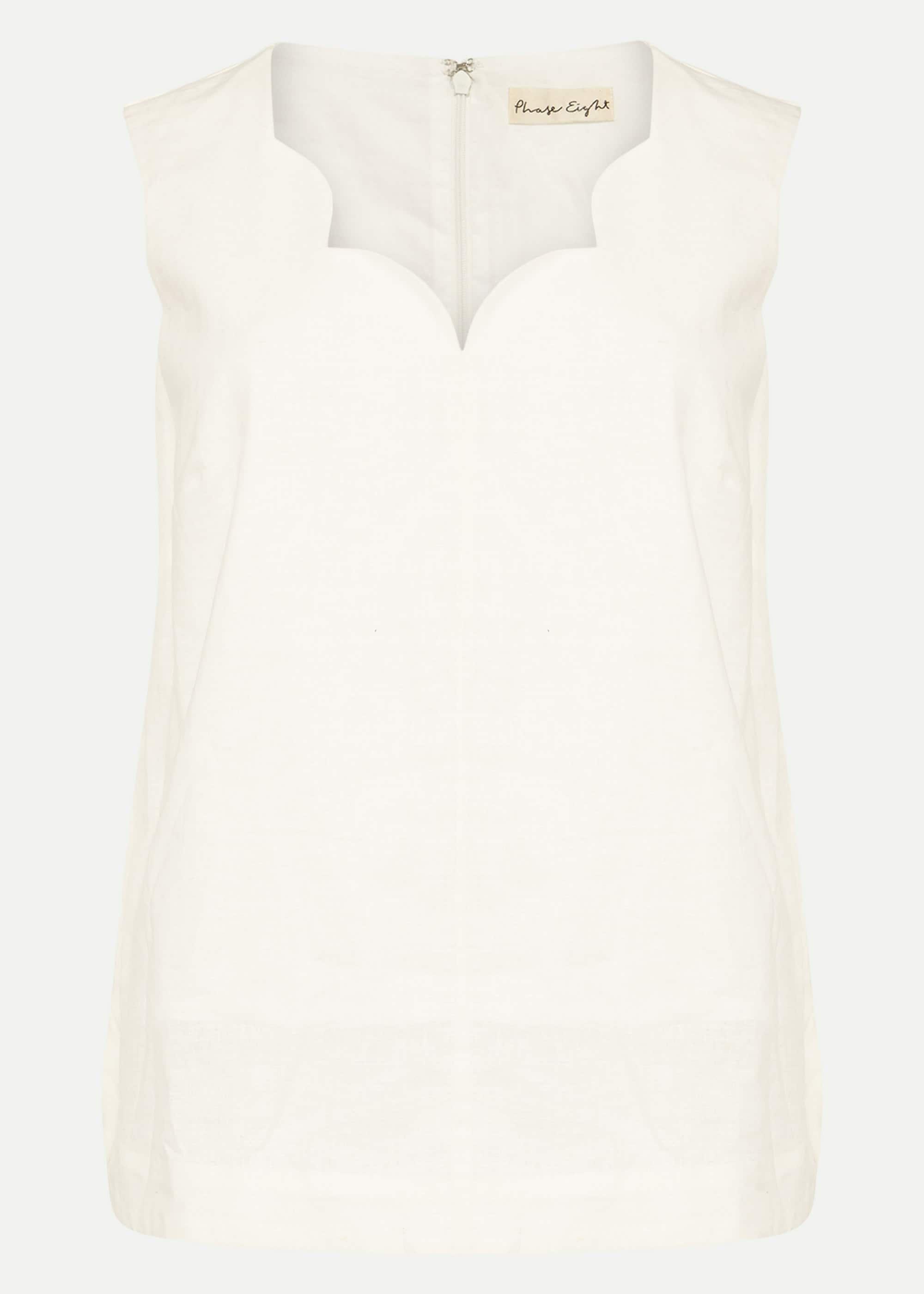 Scallop Linen Blouse