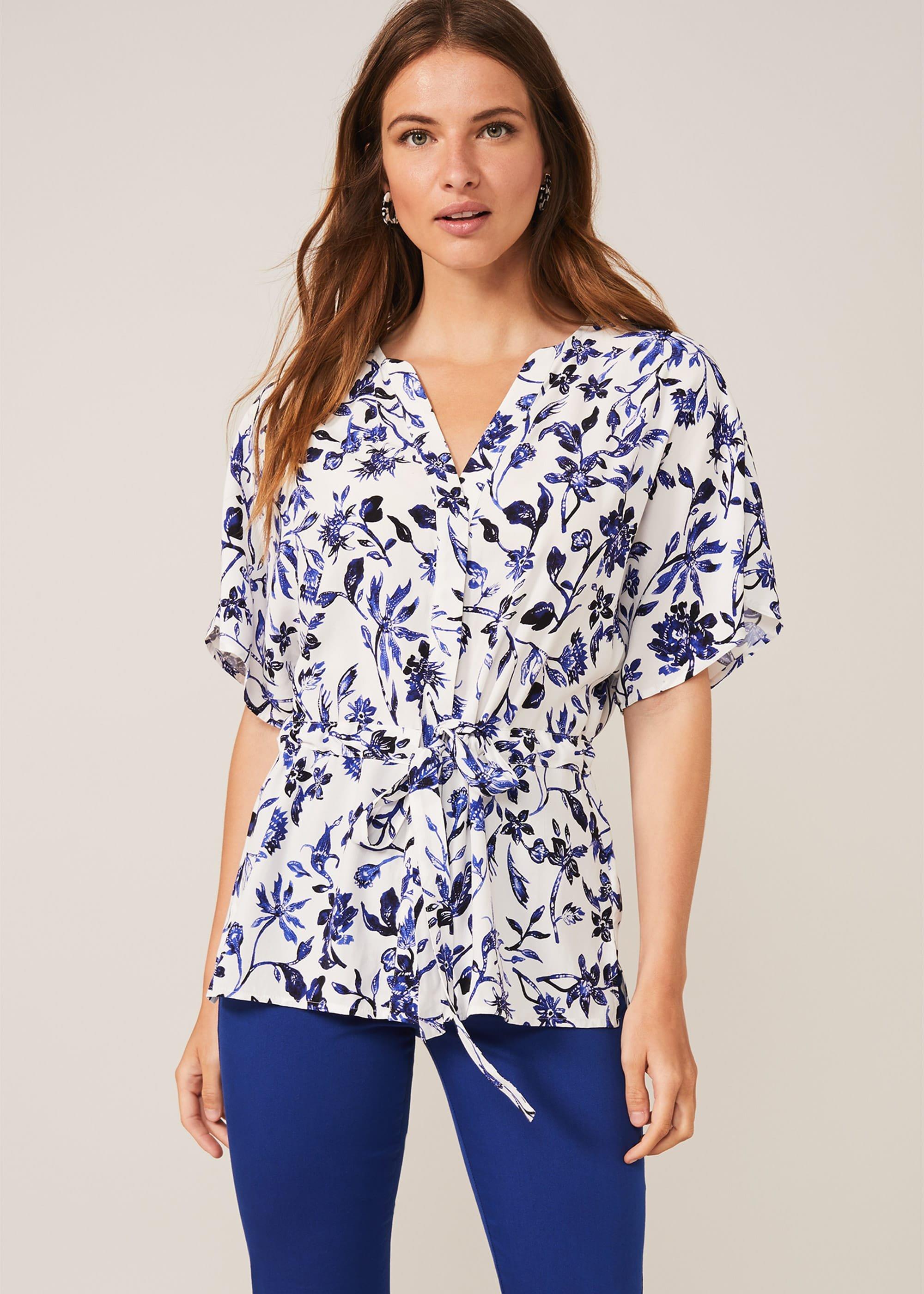 Cosette Floral Tie Waist Blouse