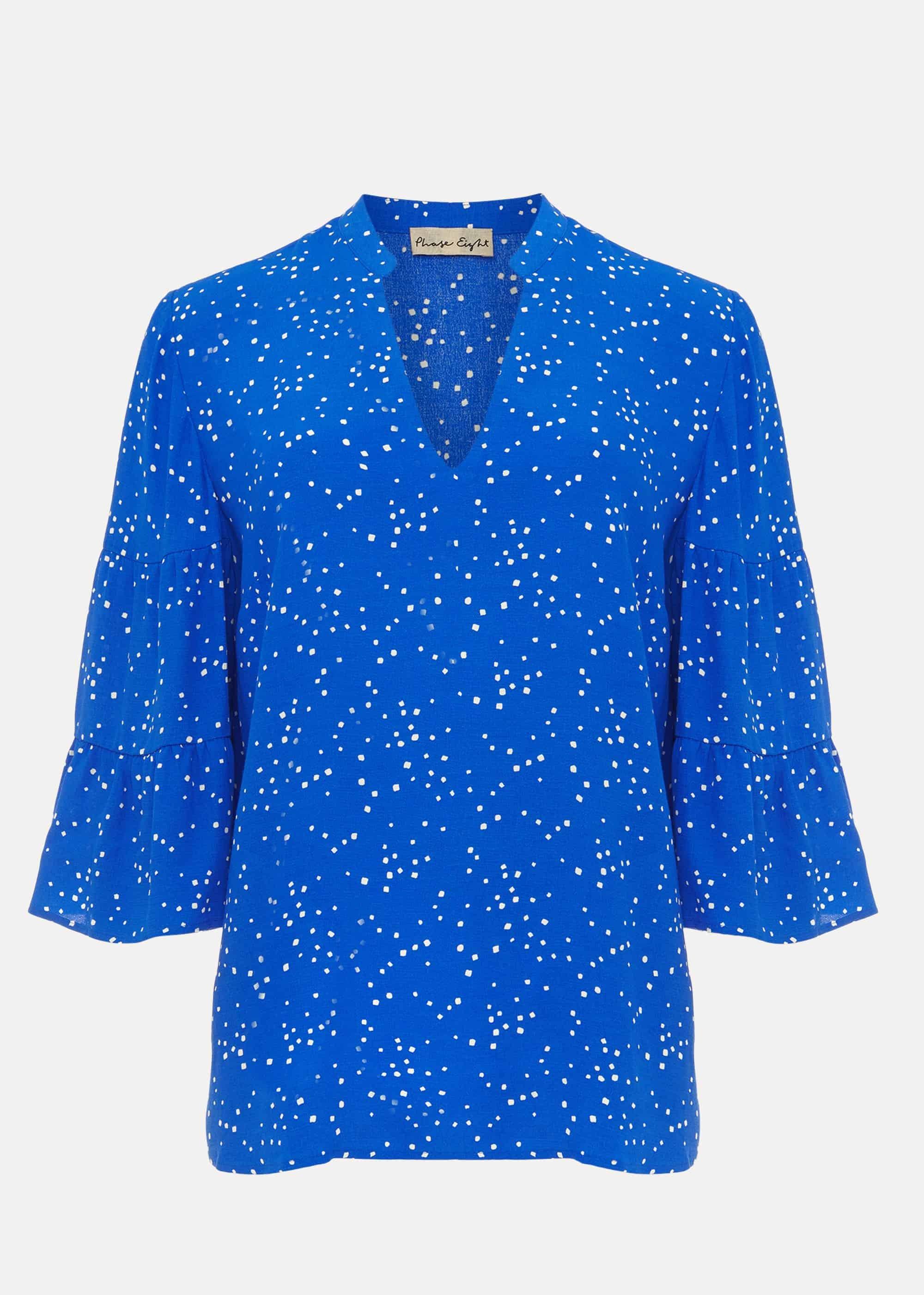 Marla Spot Tiered Sleeve Blouse