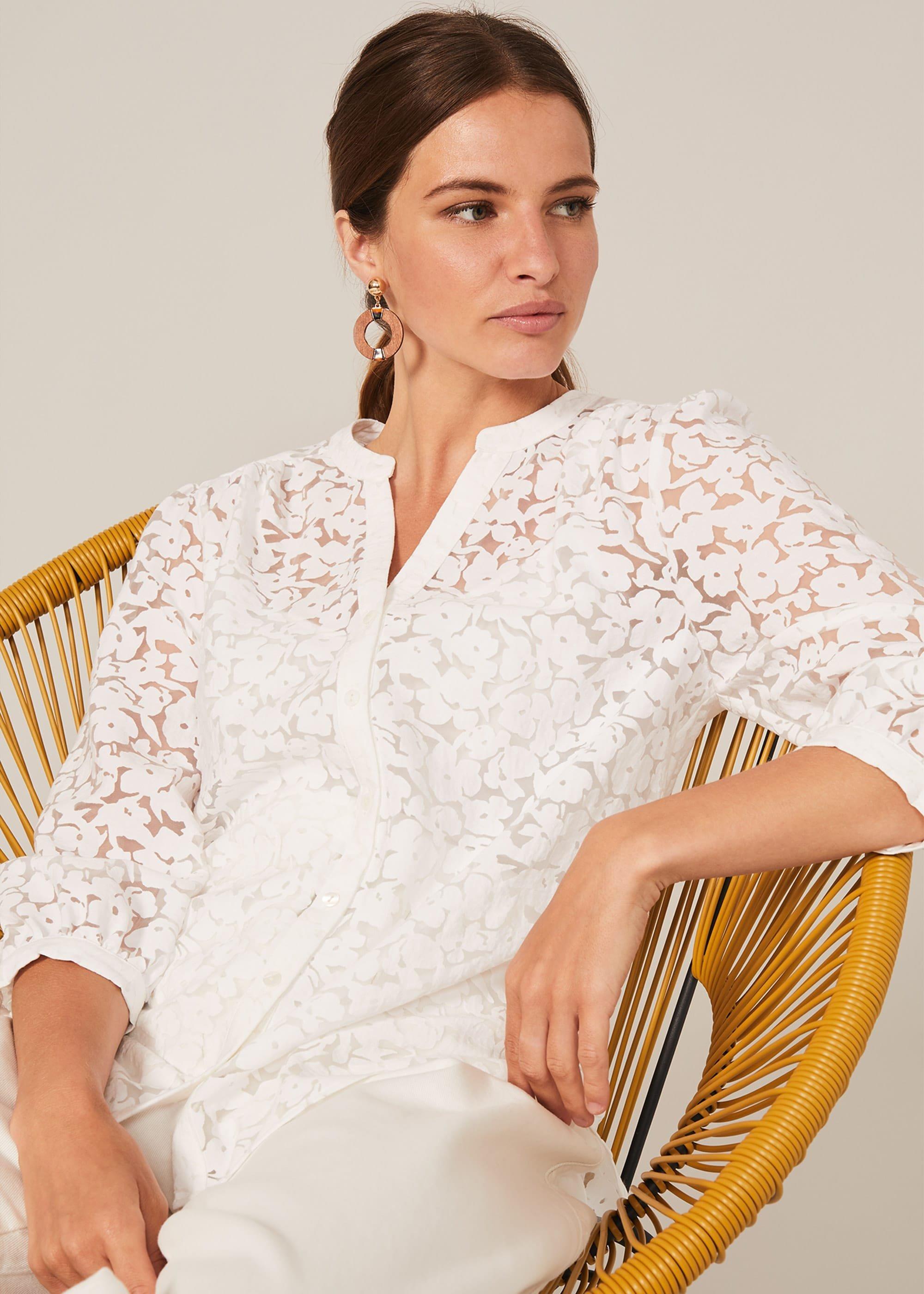 Burnout Floral Blouse