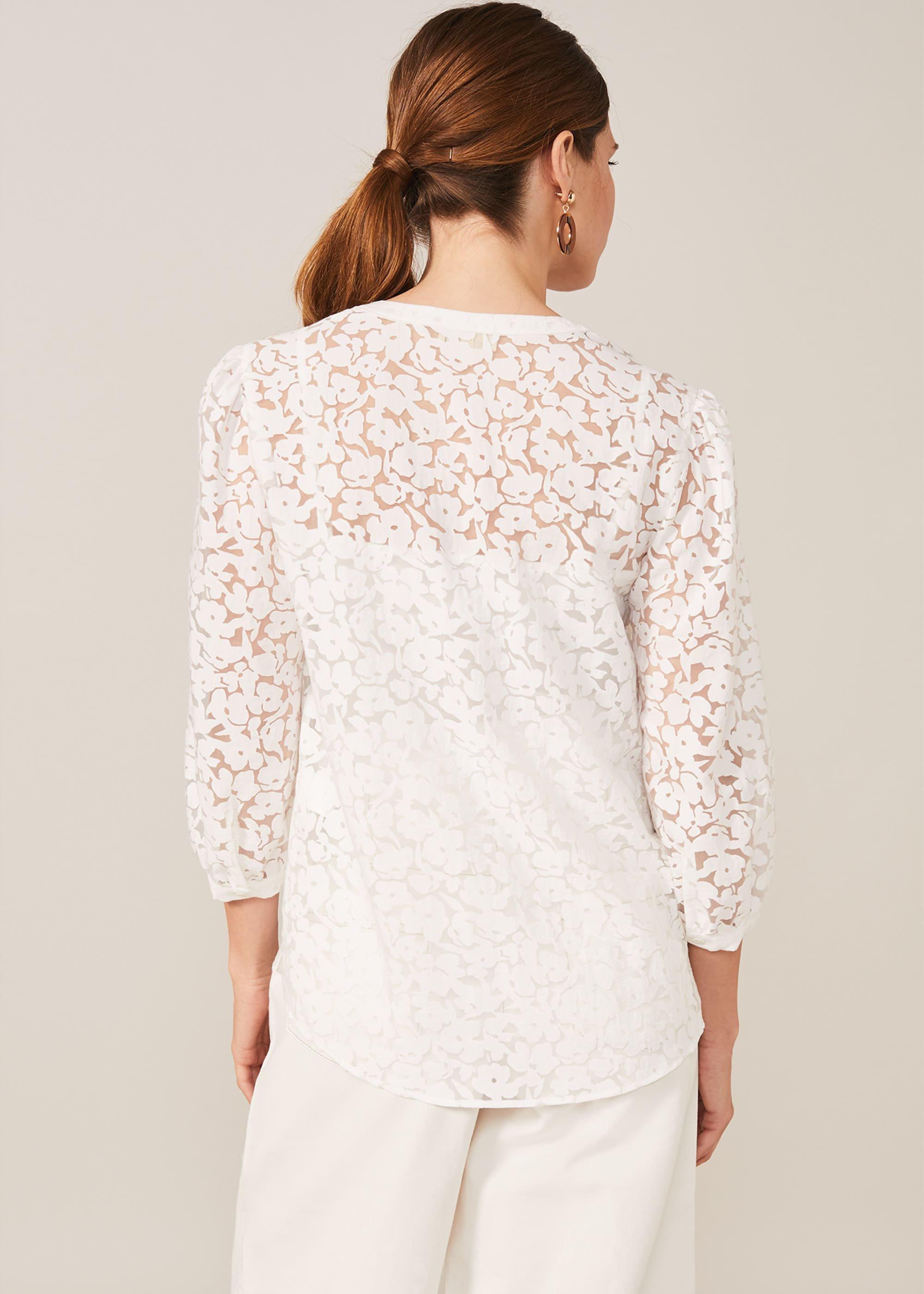 Burnout Floral Blouse