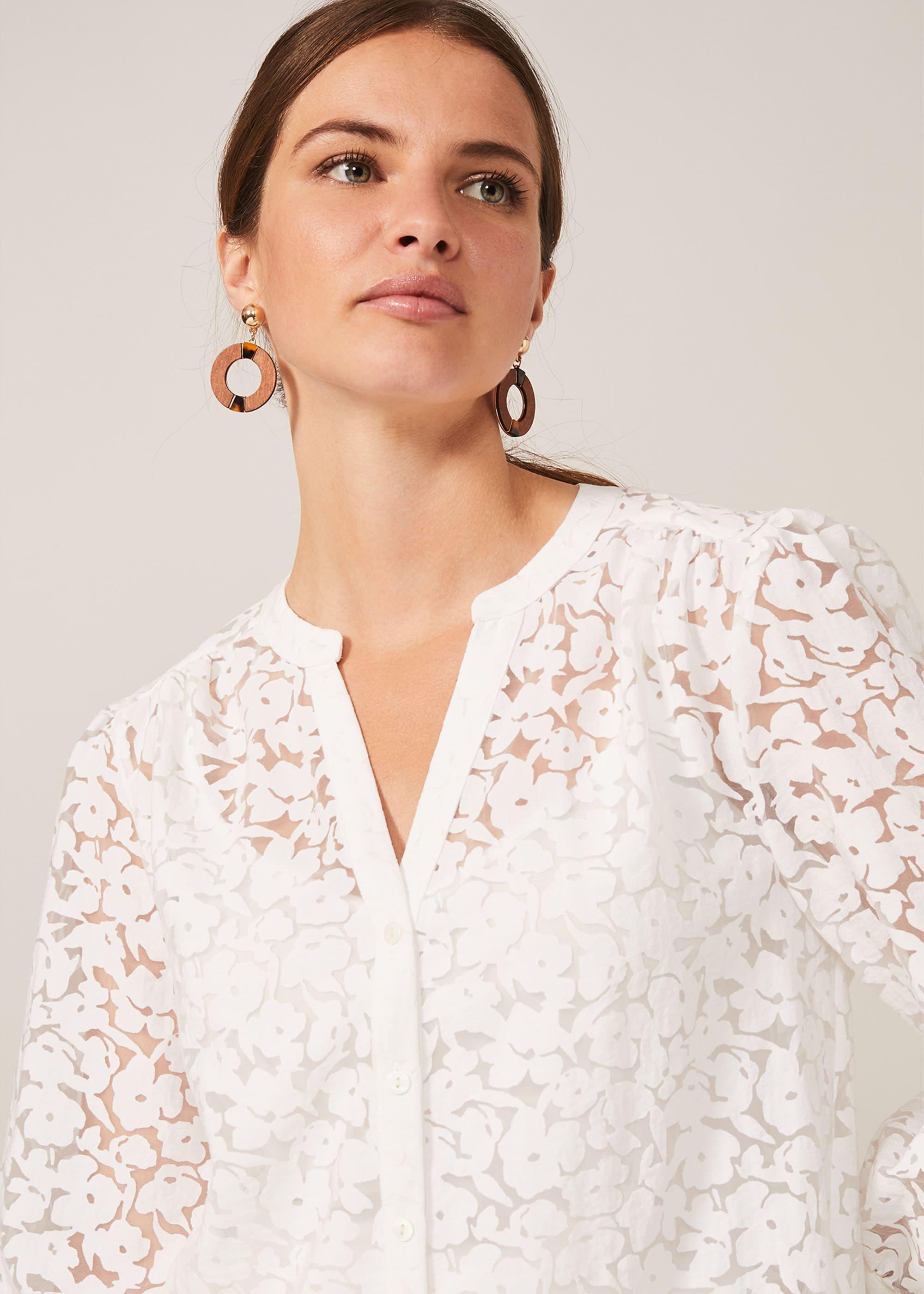 Burnout Floral Blouse