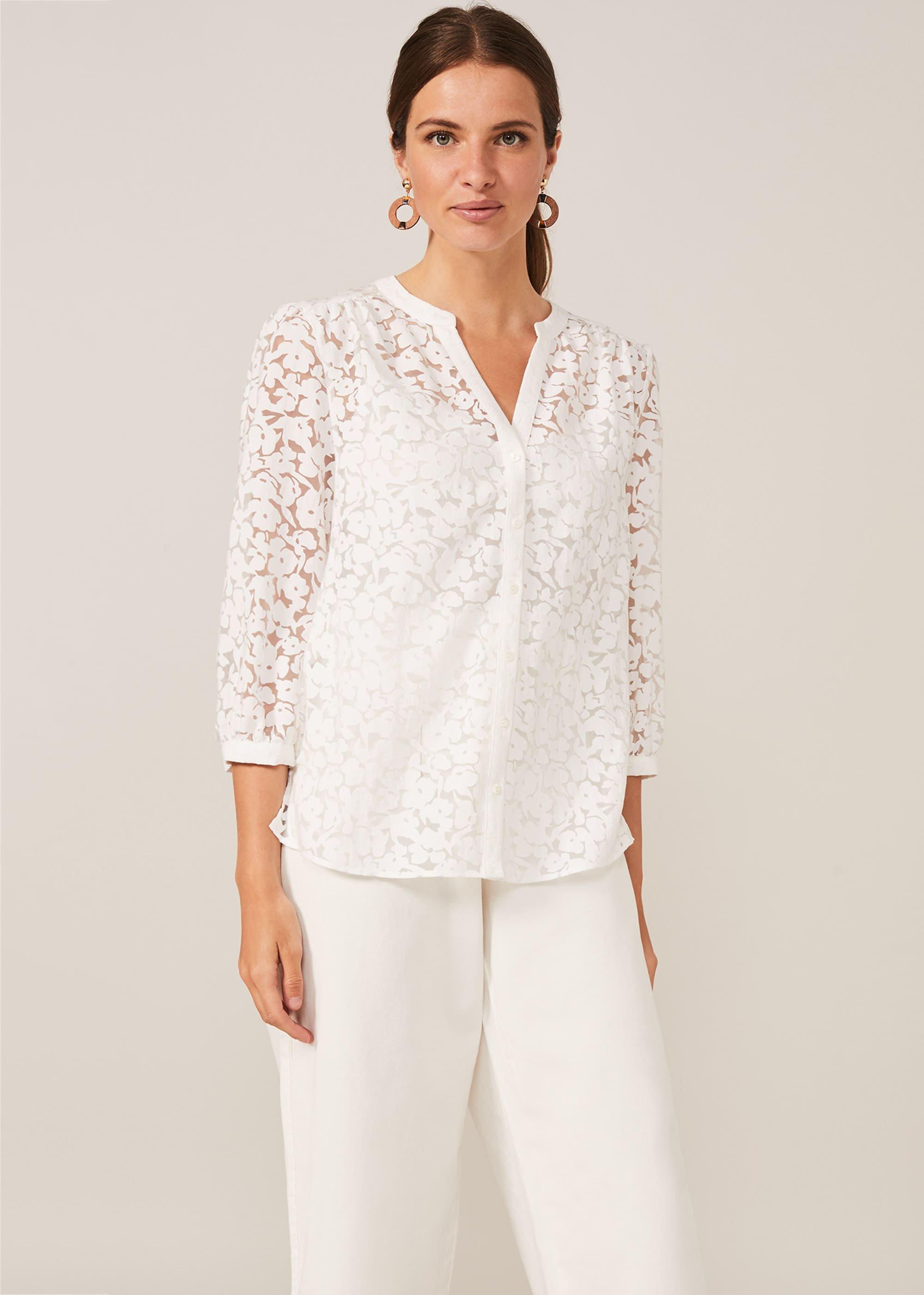 Burnout Floral Blouse