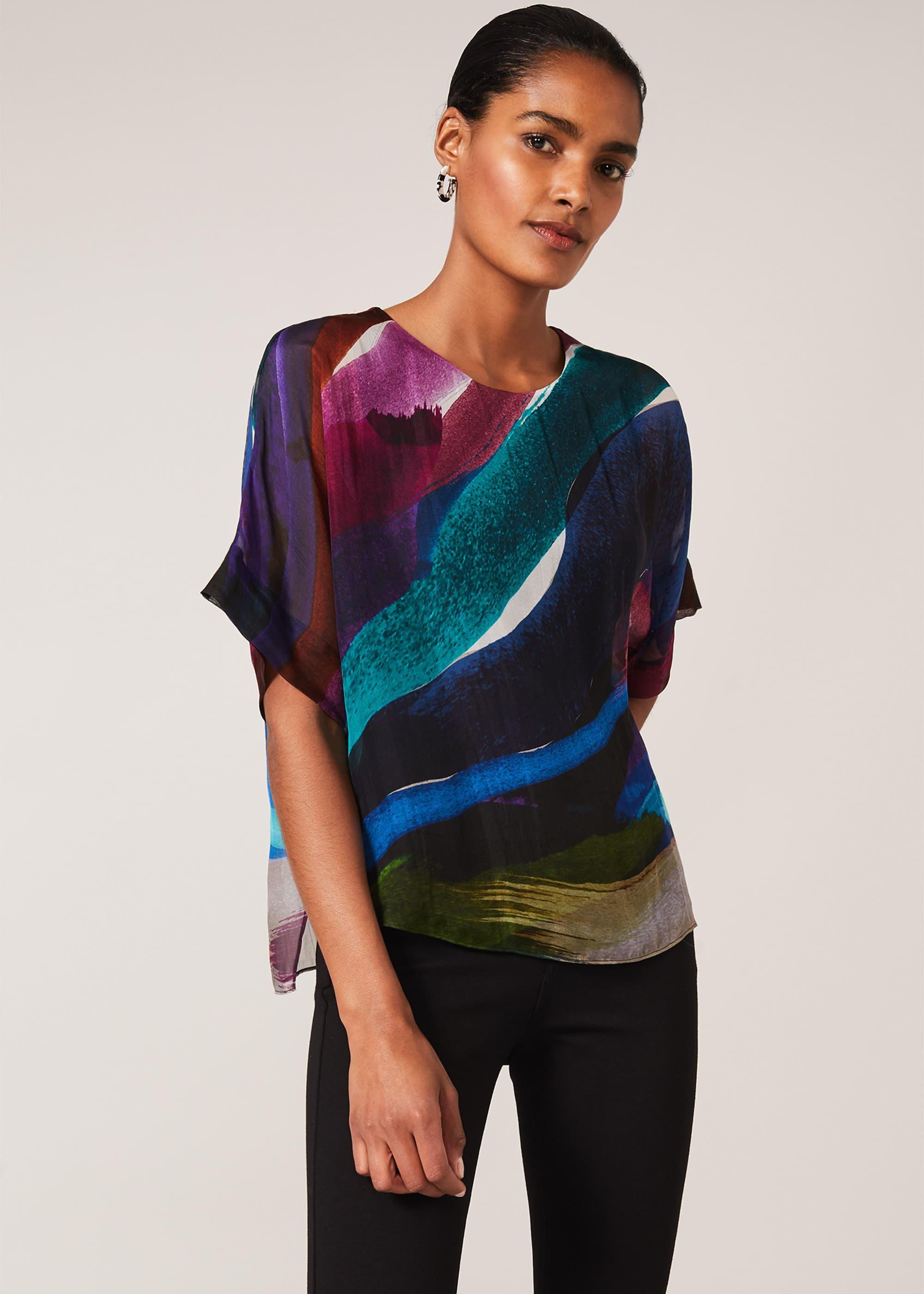 Clem Swirl Silk Blouse