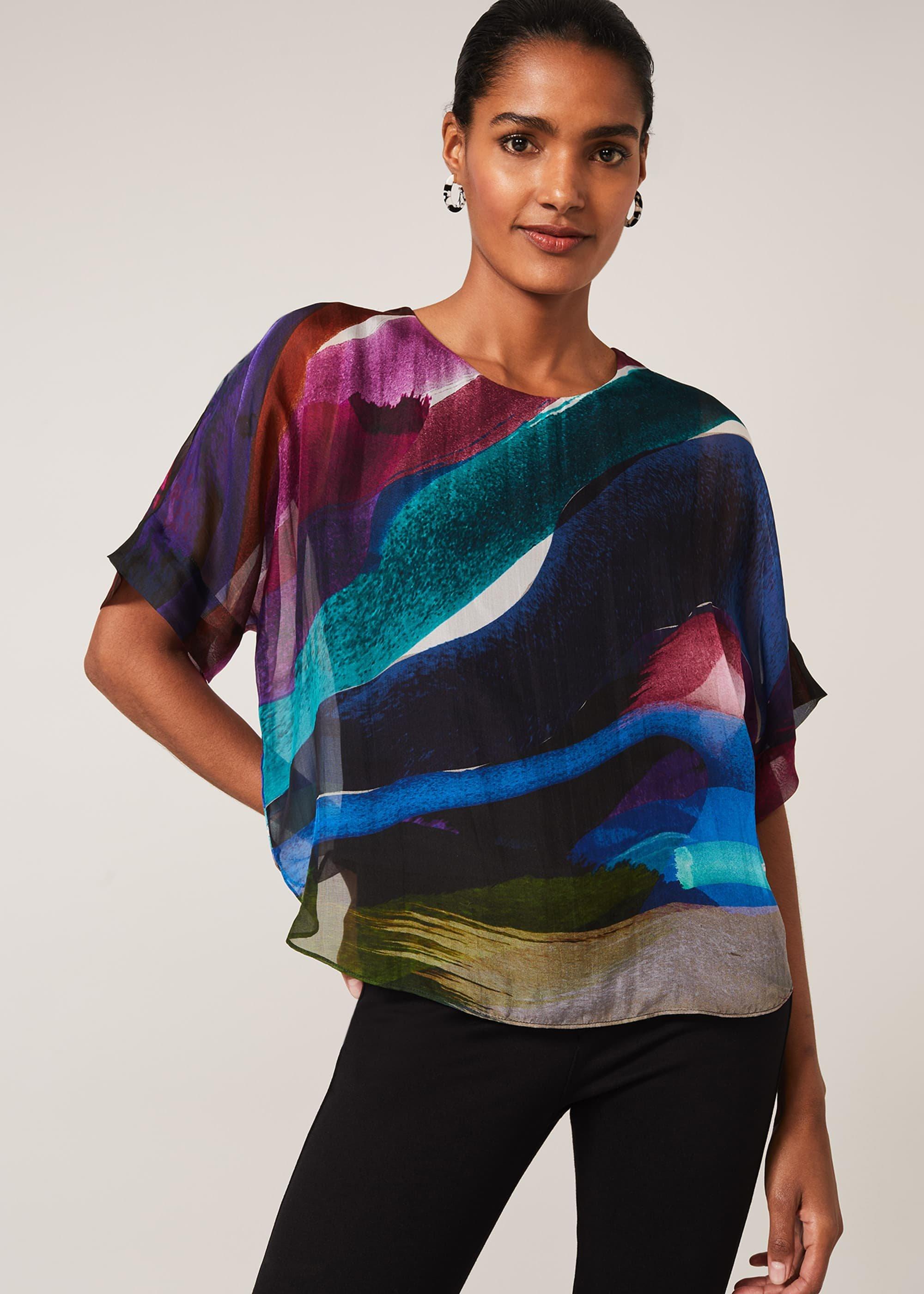Clem Swirl Silk Blouse