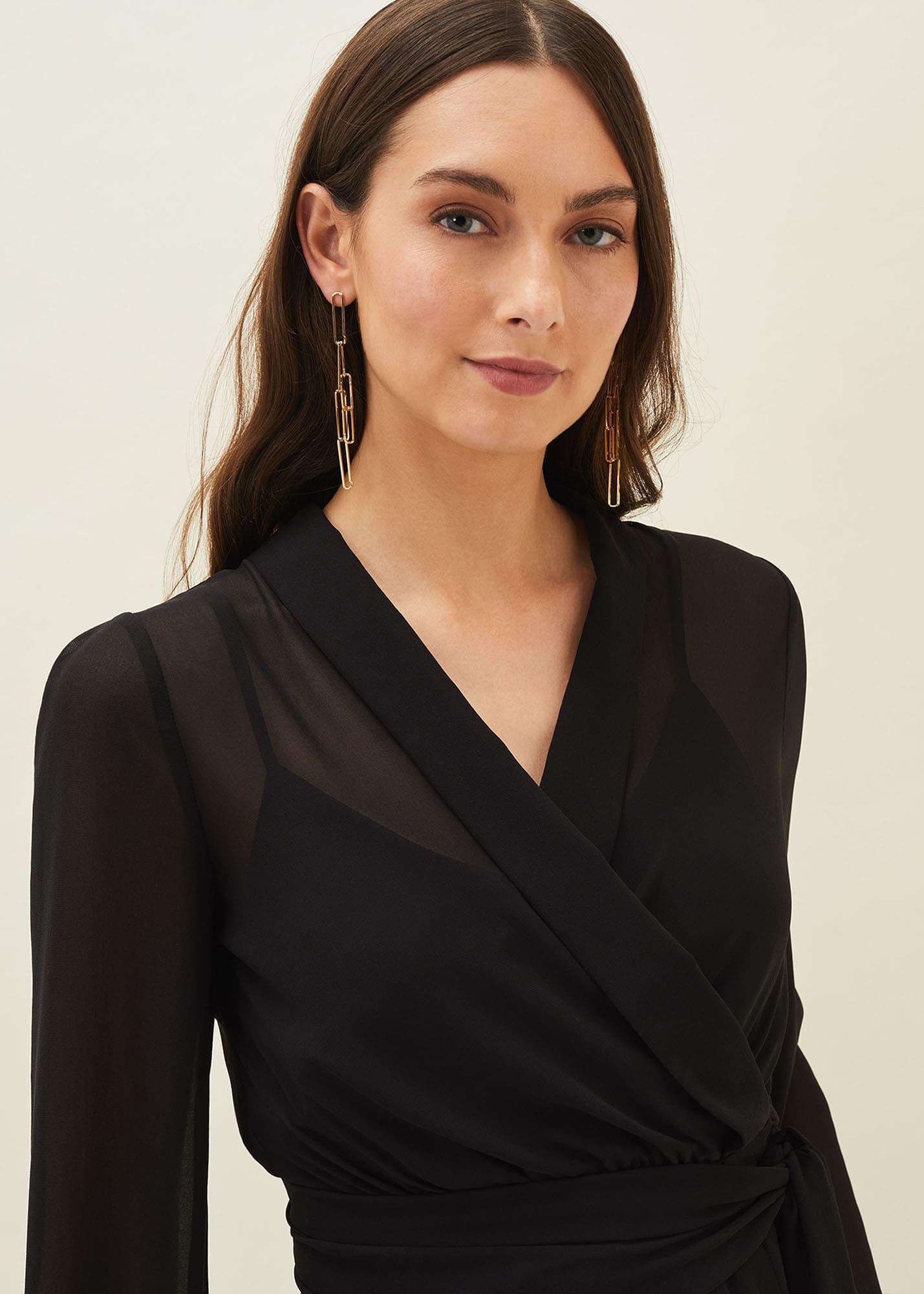 Florentine Semi-Sheer Wrap Top