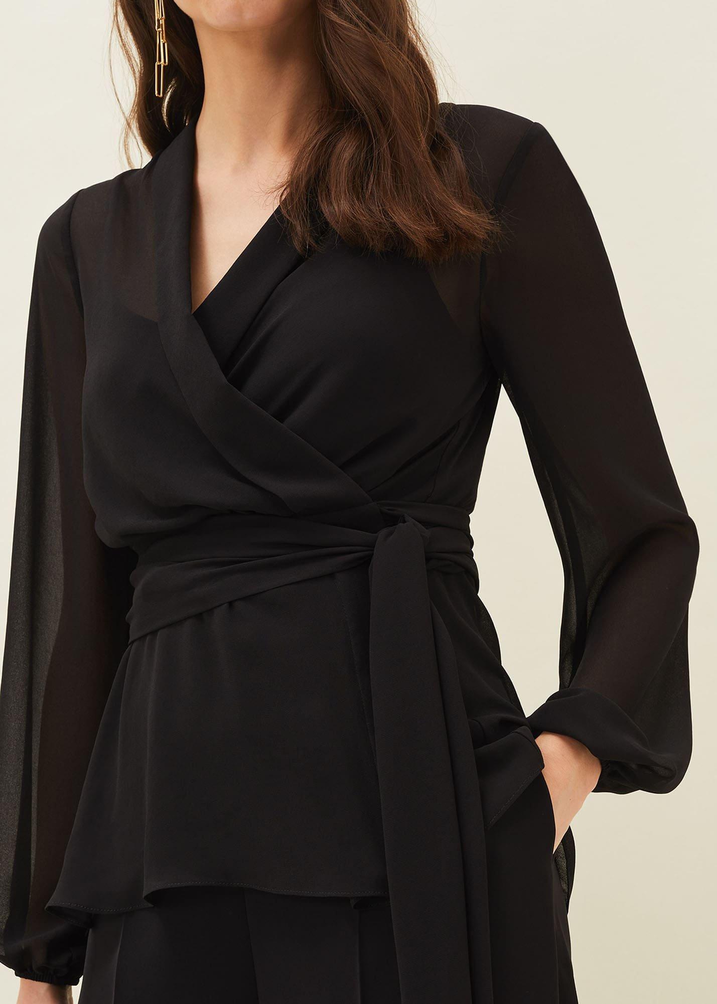 Florentine Semi-Sheer Wrap Top