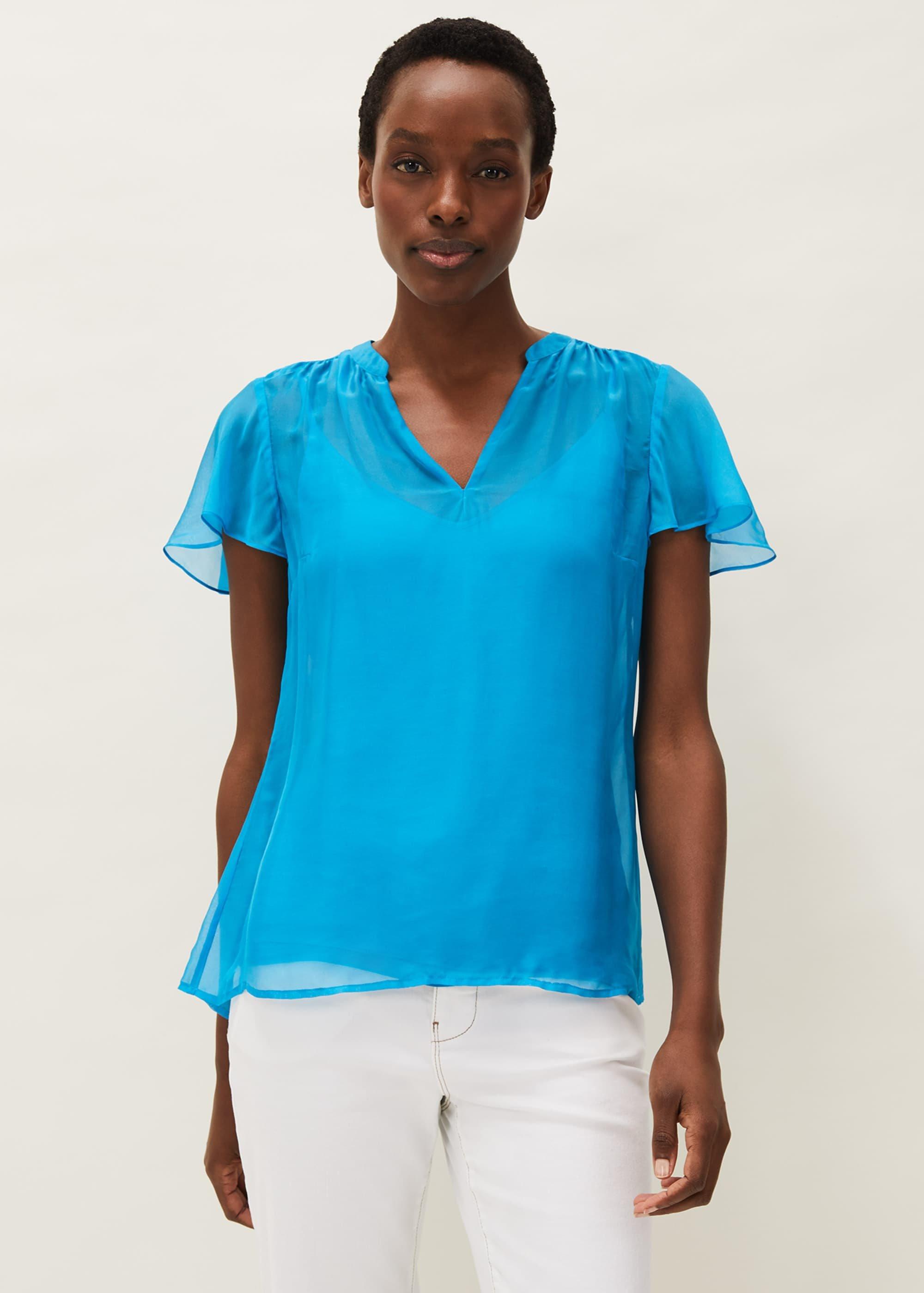 Naya Short Sleeved Silk Top