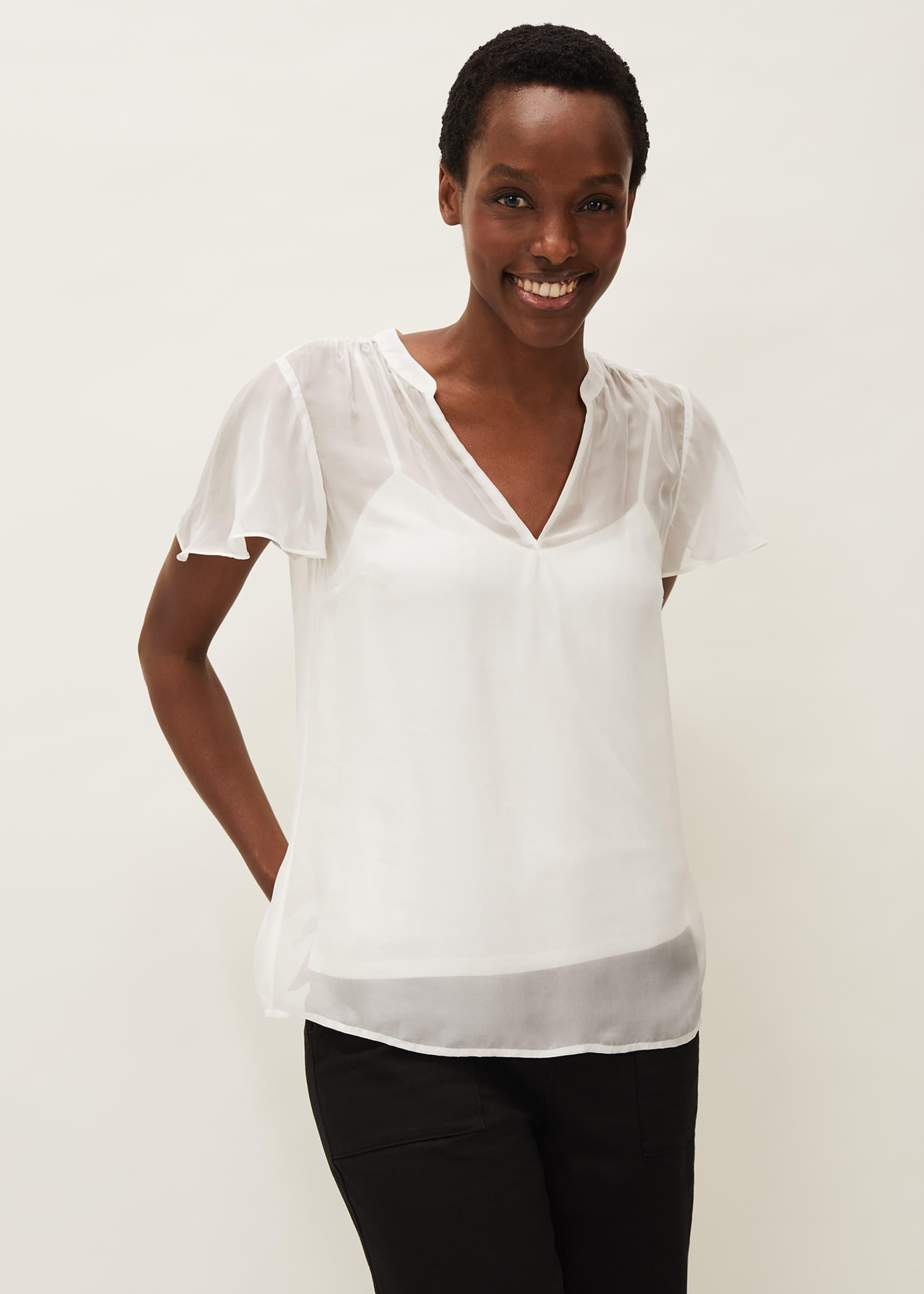 Naya Short Sleeved Silk Top