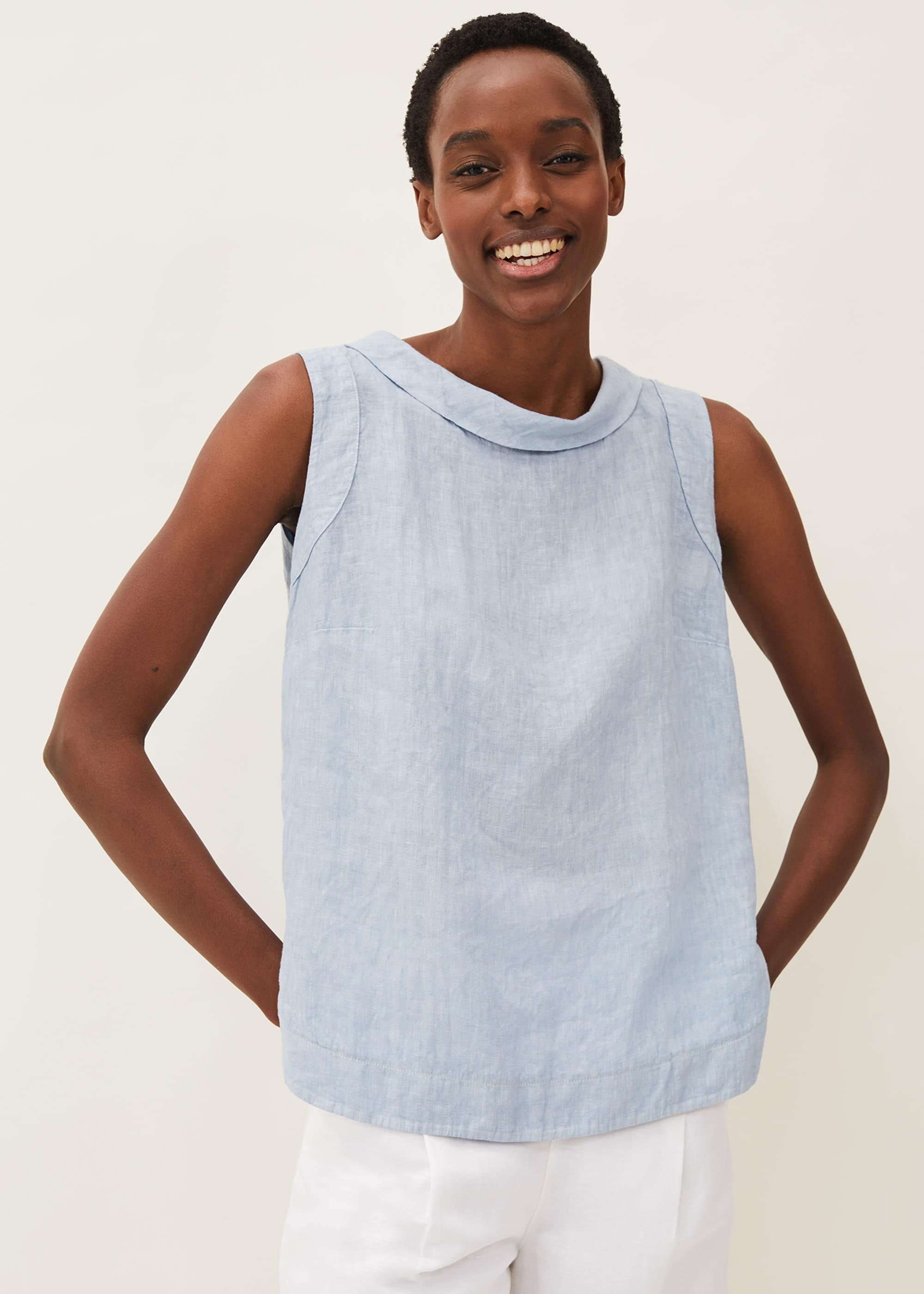 Sky Linen Cami Top