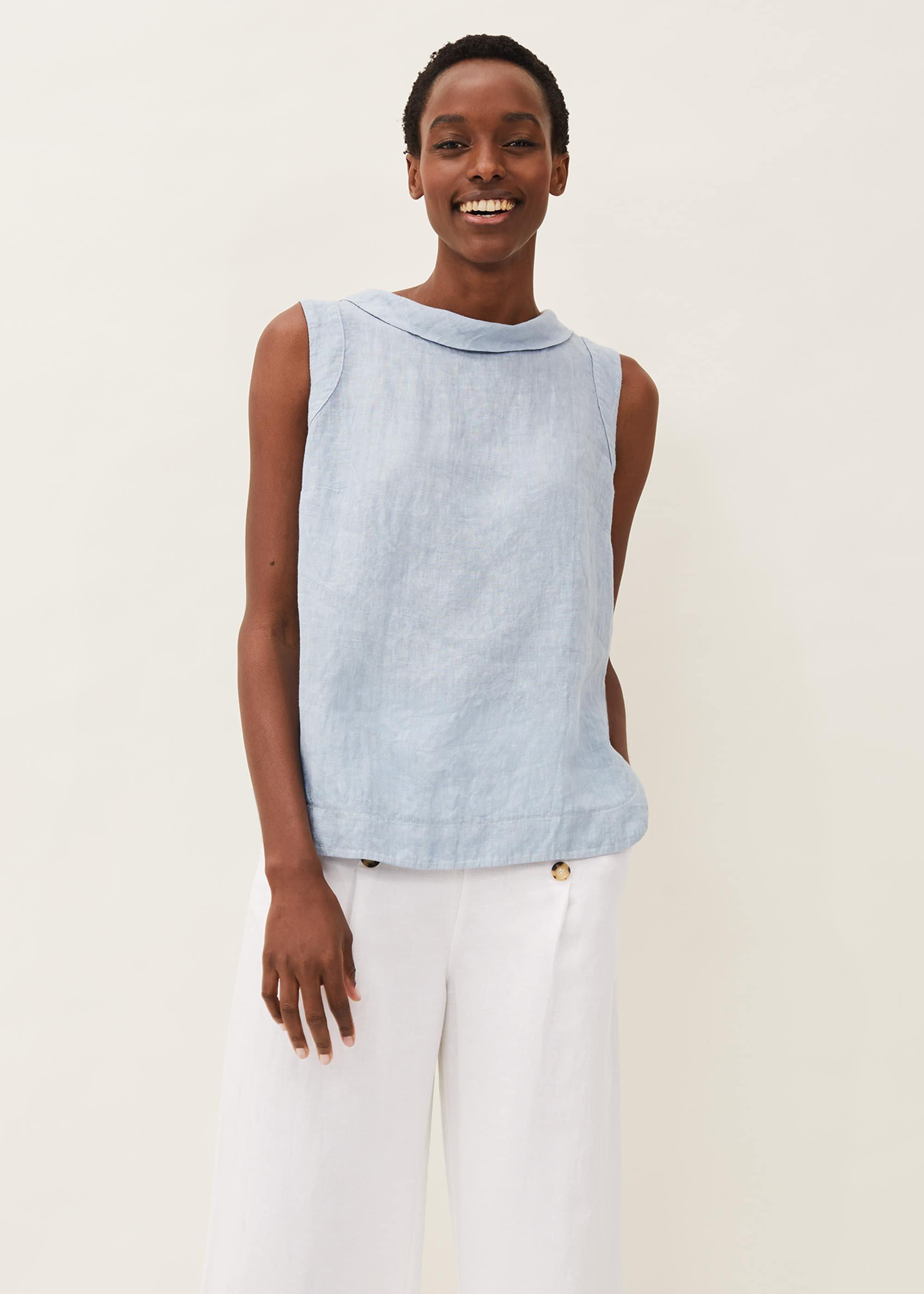 Sky Linen Cami Top