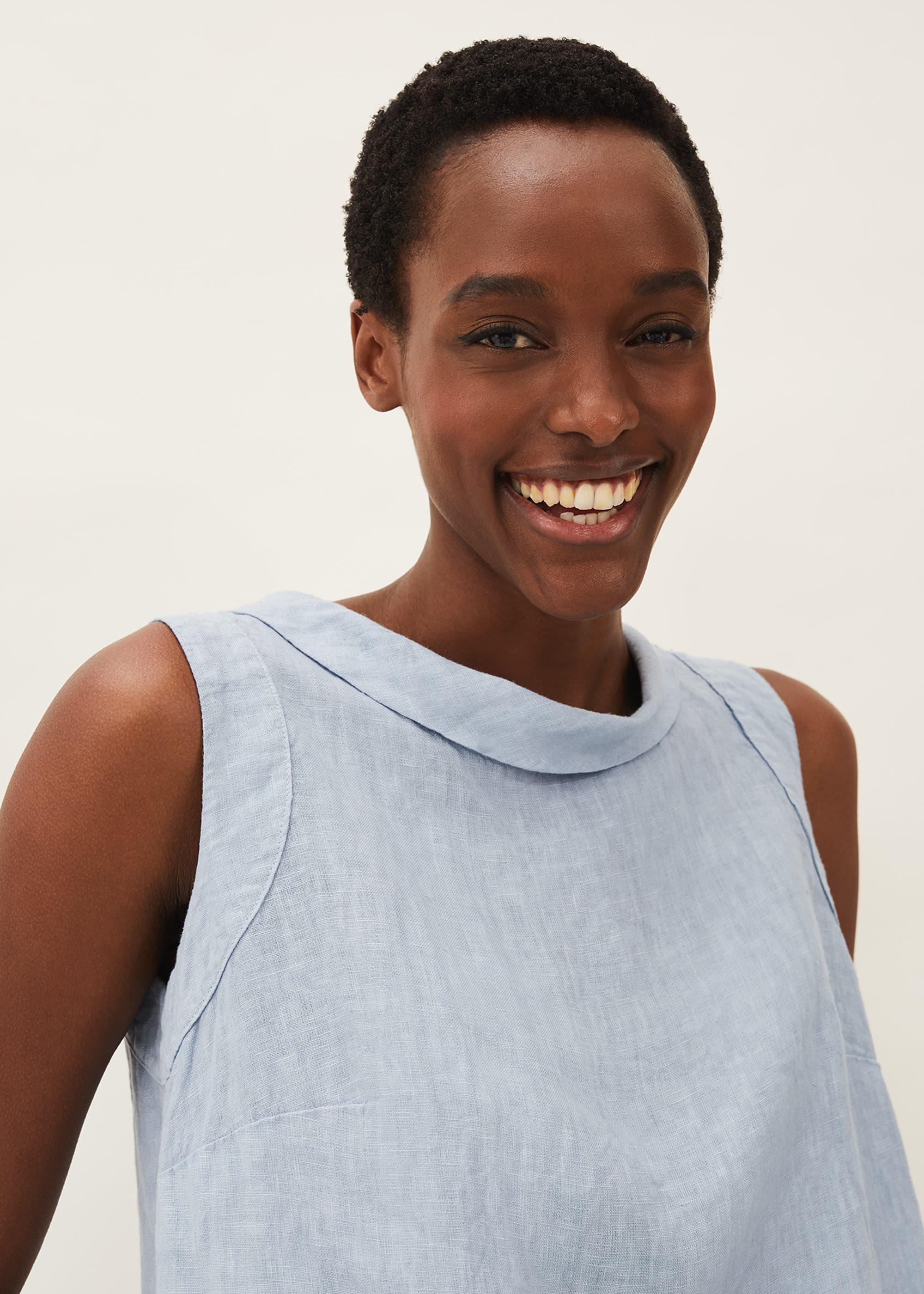 Sky Linen Cami Top