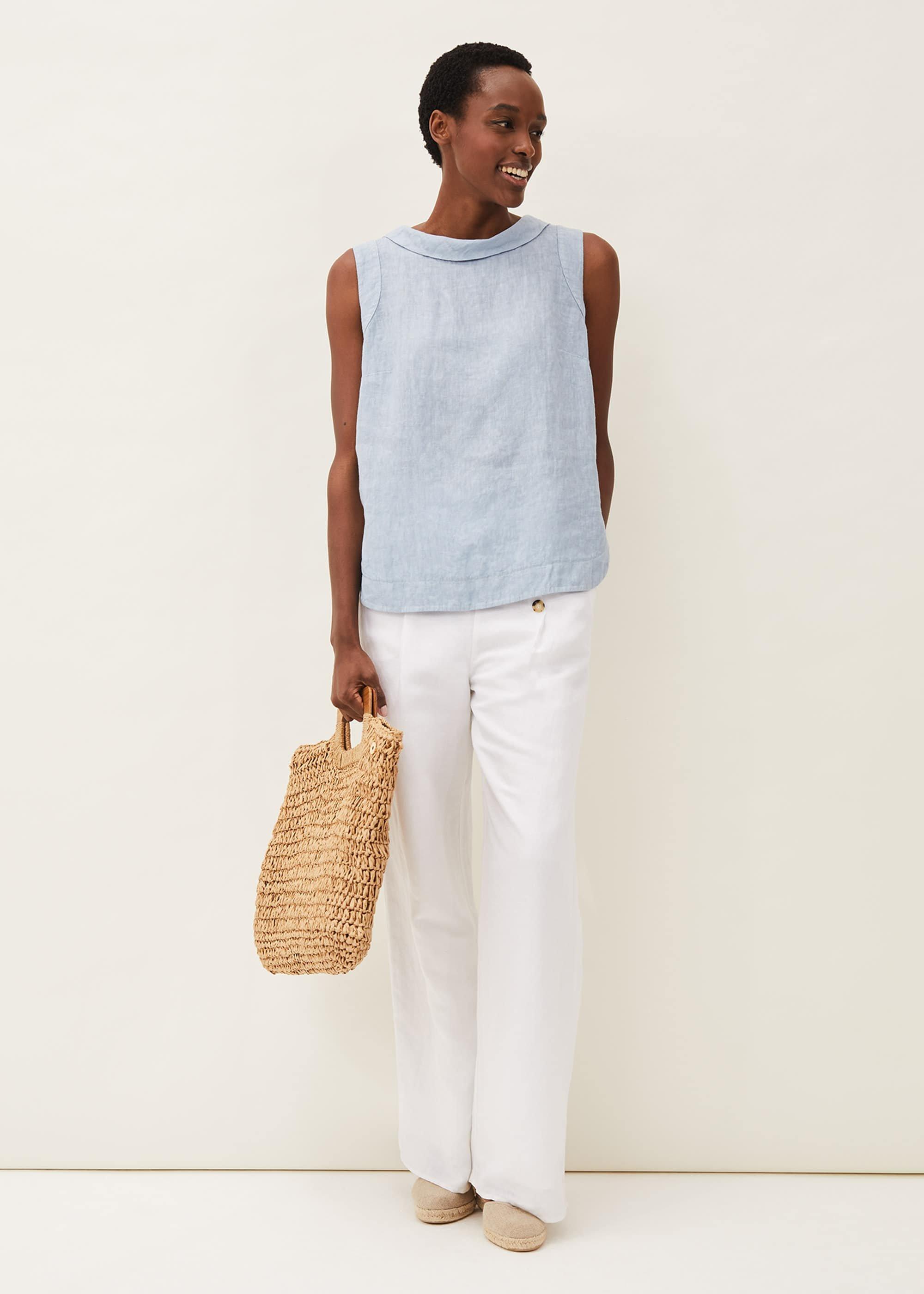 Sky Linen Cami Top