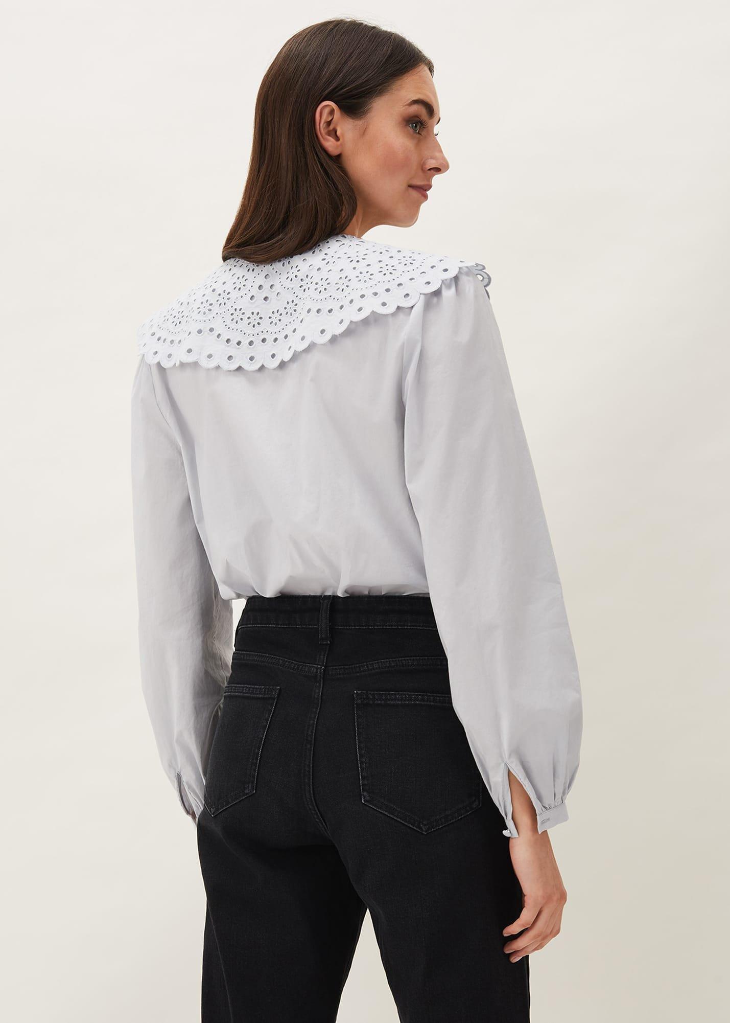 Amelia Oversized Embroidered Collar Blouse |