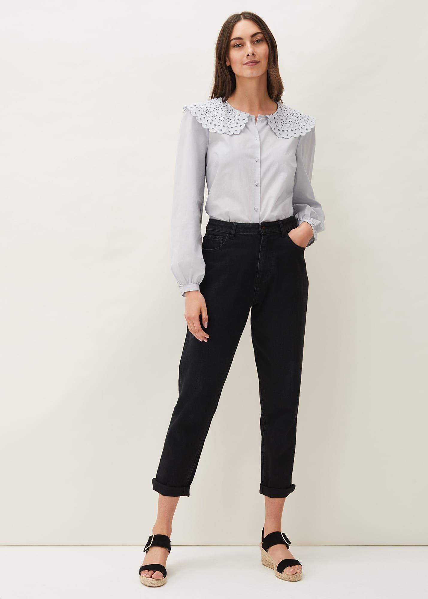 Amelia Oversized Embroidered Collar Blouse