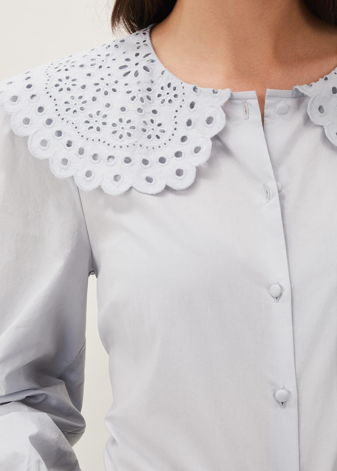Amelia Oversized Embroidered Collar Blouse