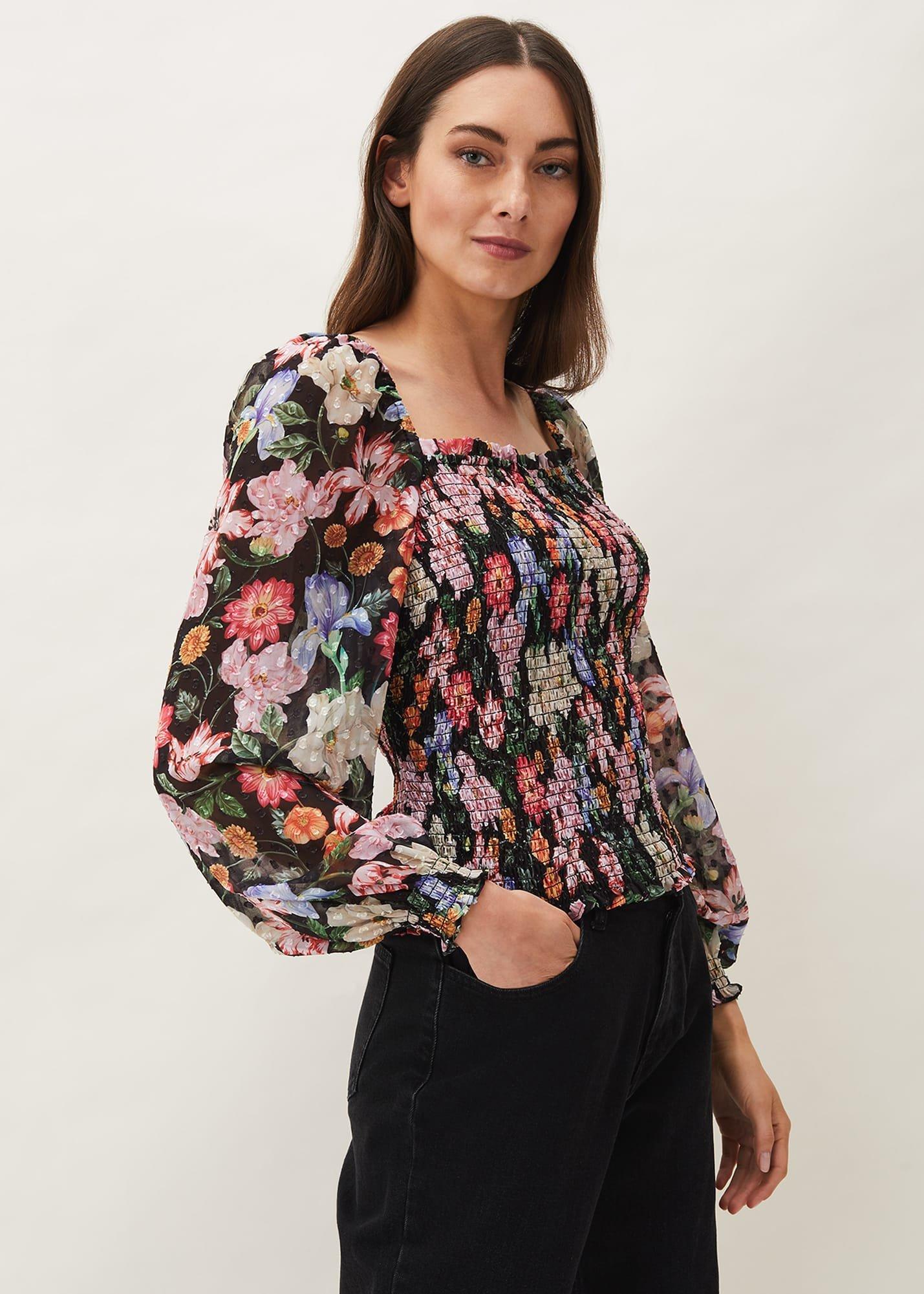 Esty Floral Square Neck Blouse