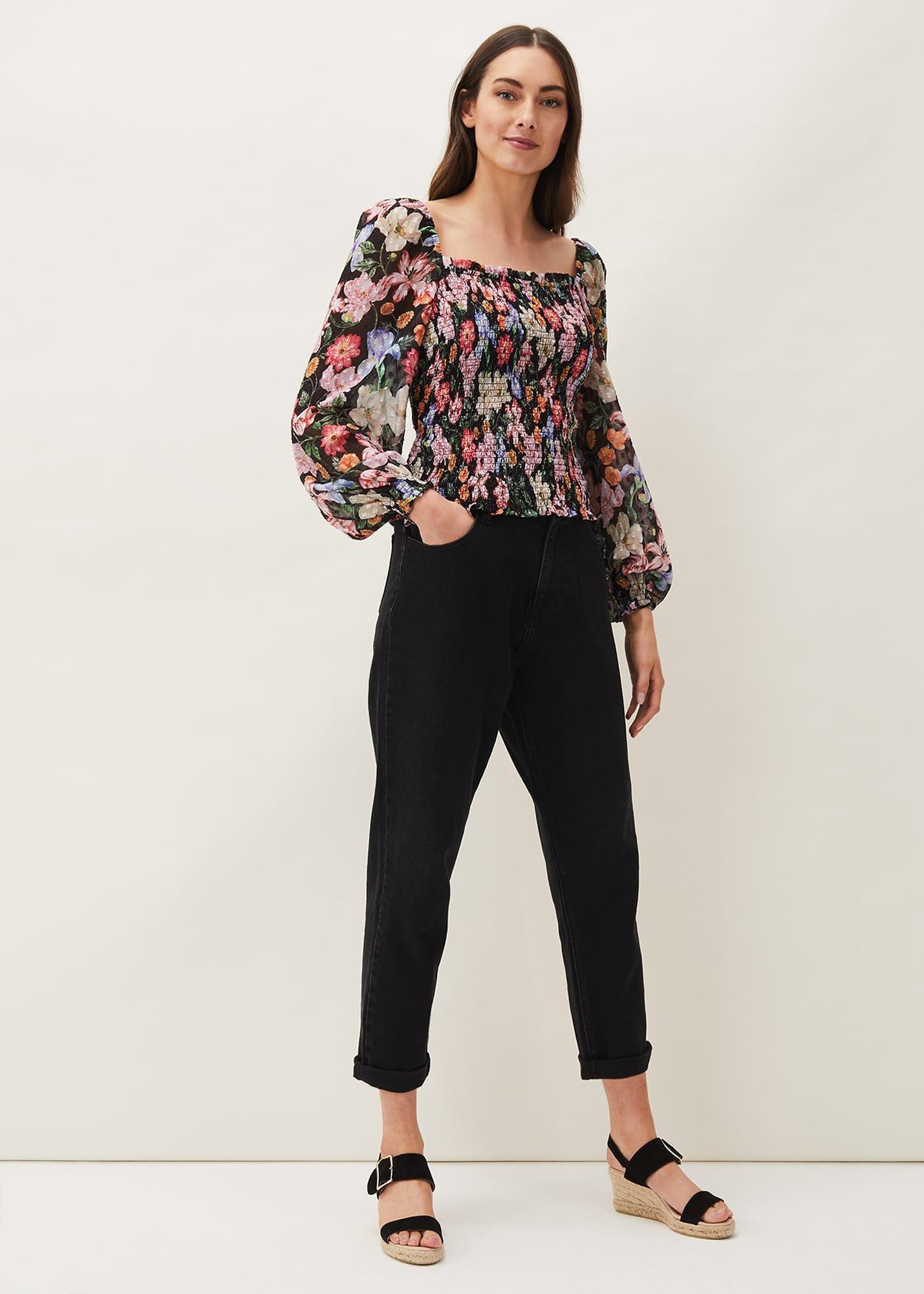 Esty Floral Square Neck Blouse