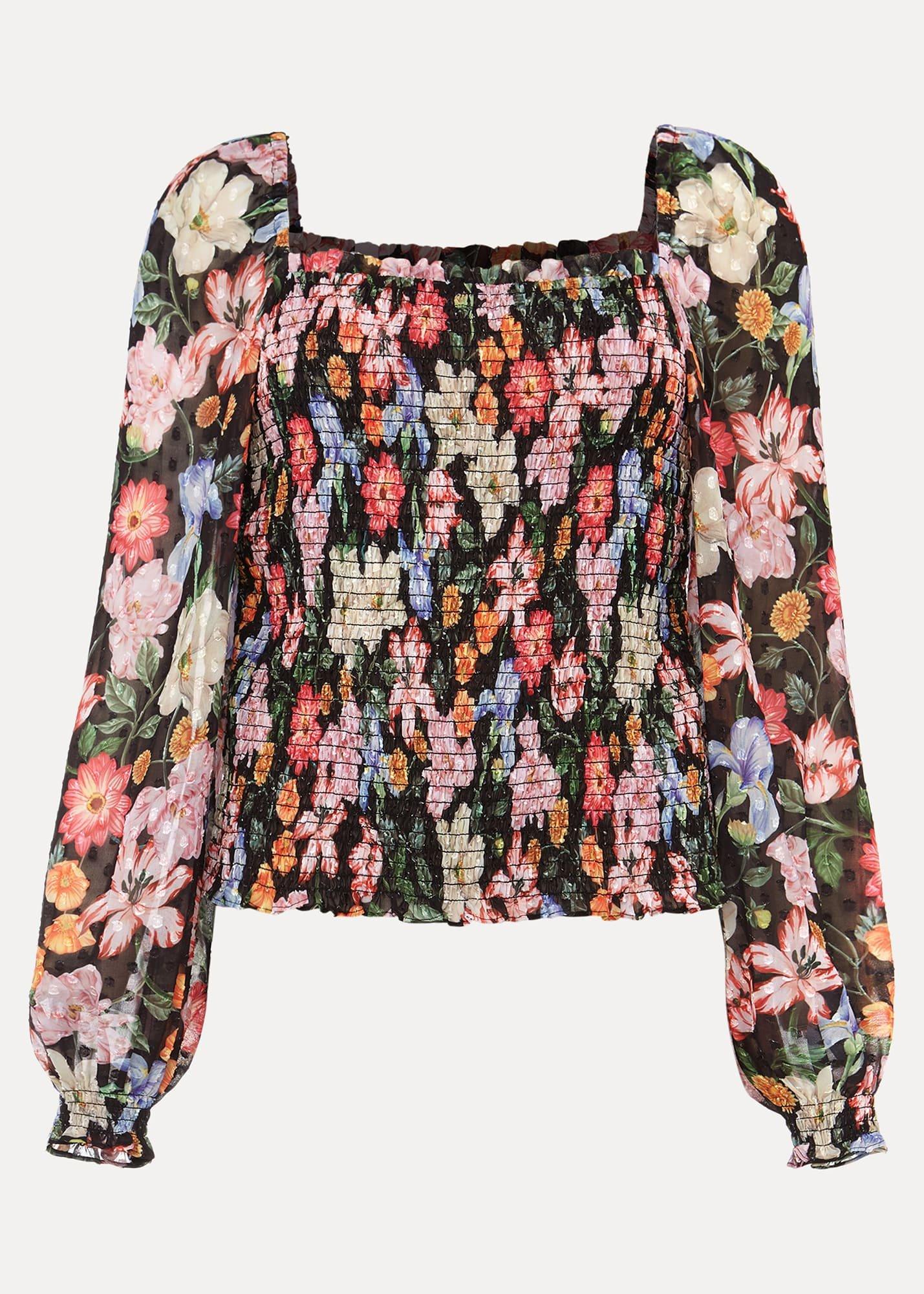 Esty Floral Square Neck Blouse