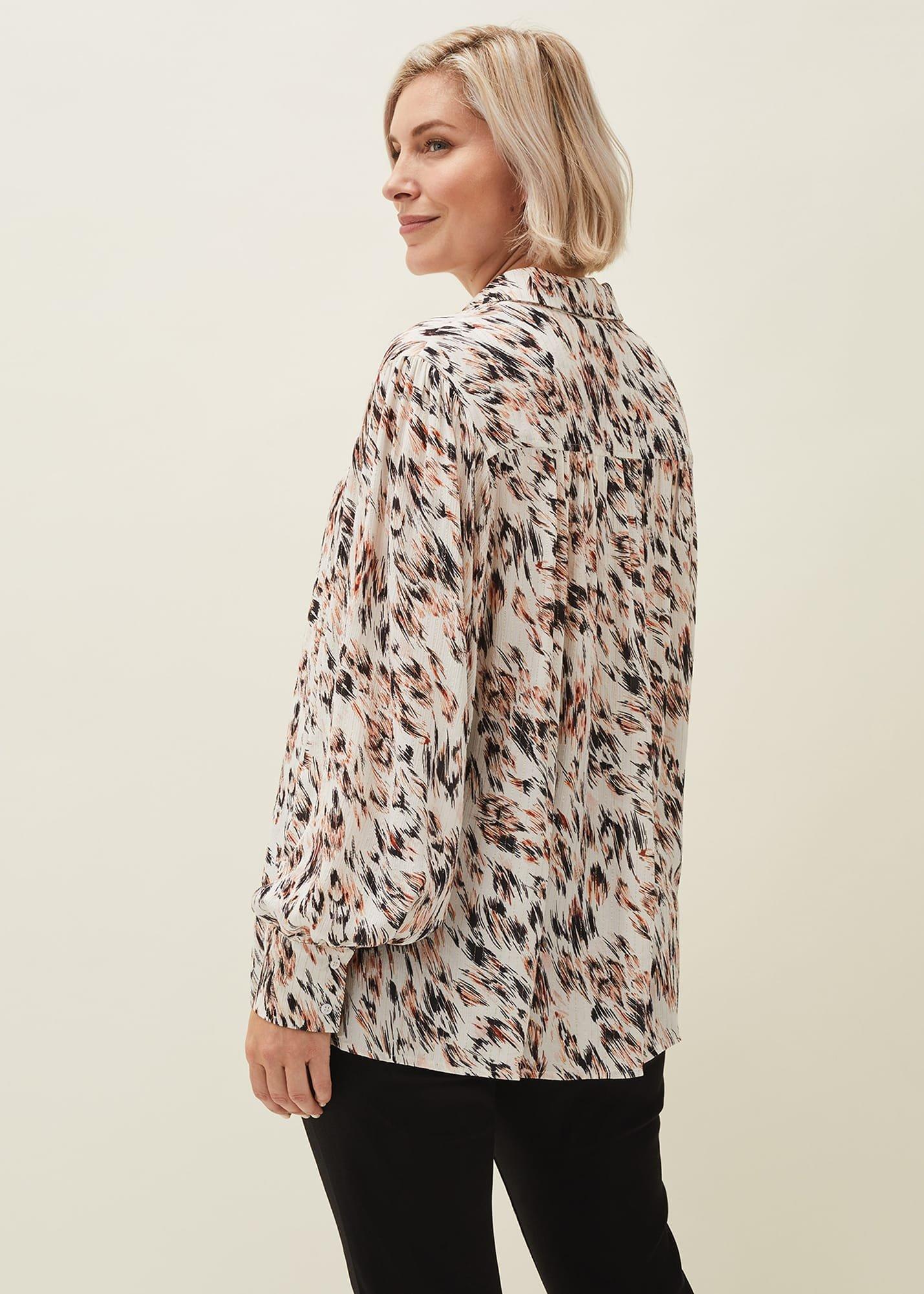 Helen Abstract Feather Print Blouse