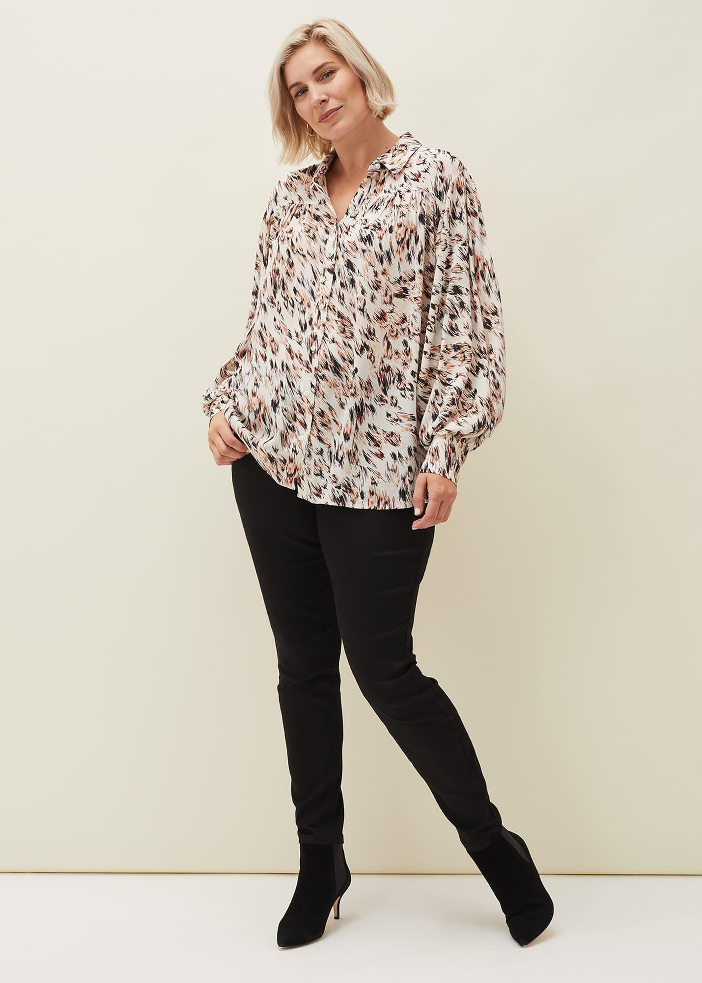 Helen Abstract Feather Print Blouse