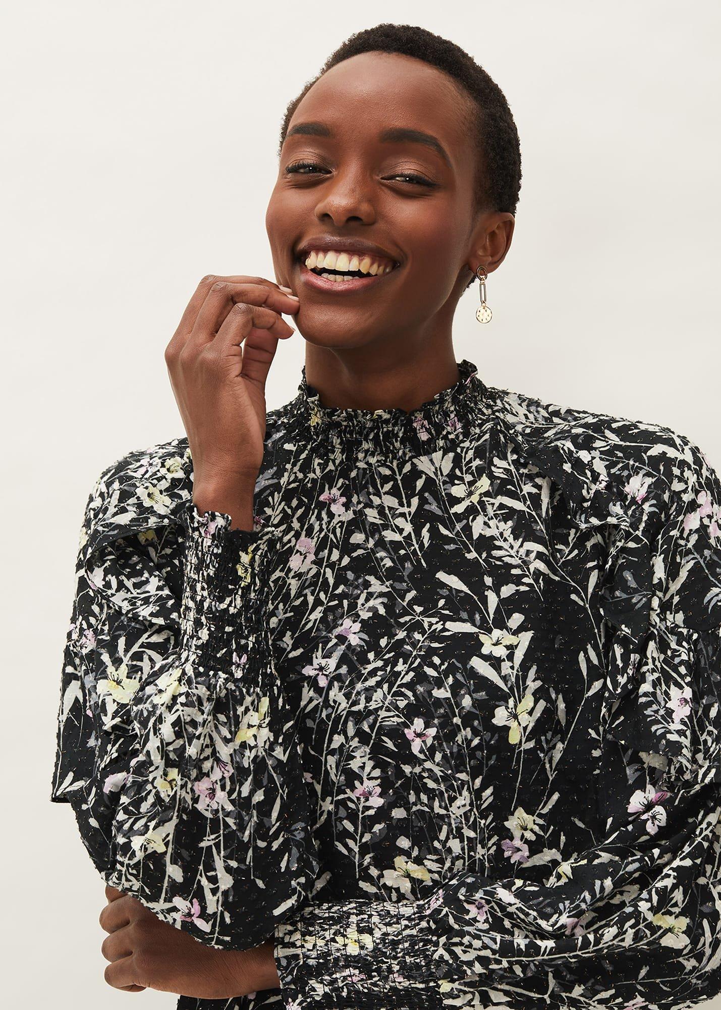 Daphne Floral Frill Blouse