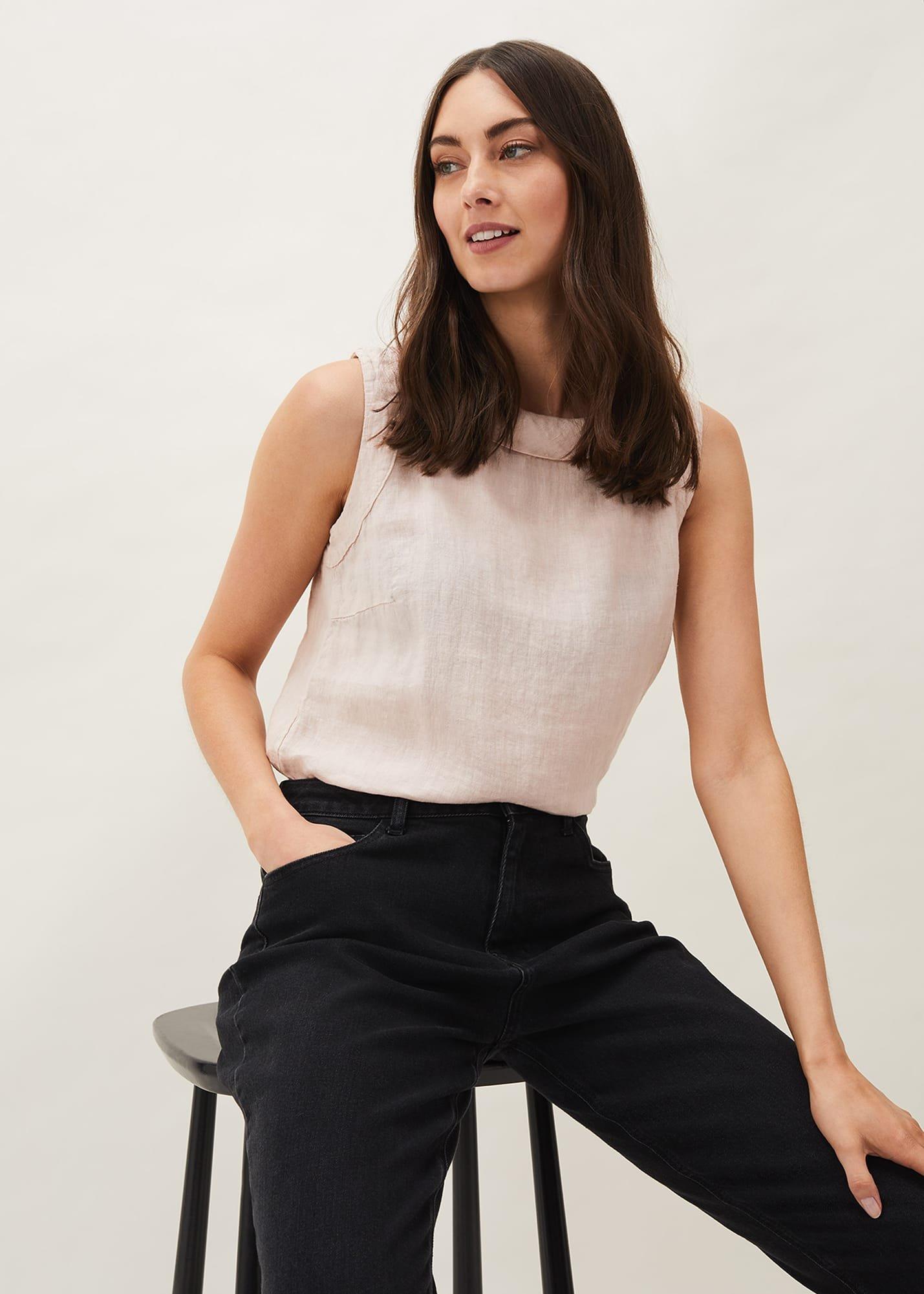 Sky Linen Cami Top