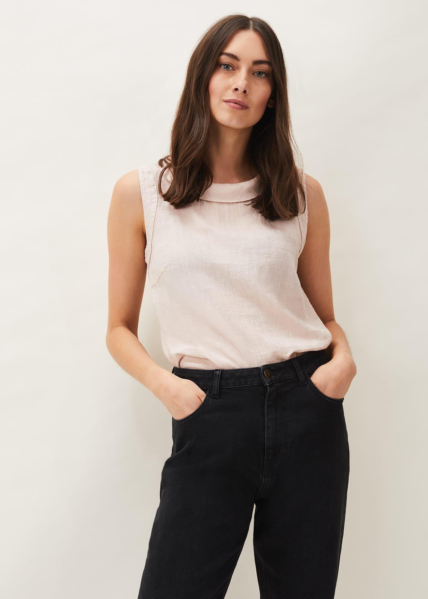 Sky Linen Cami Top