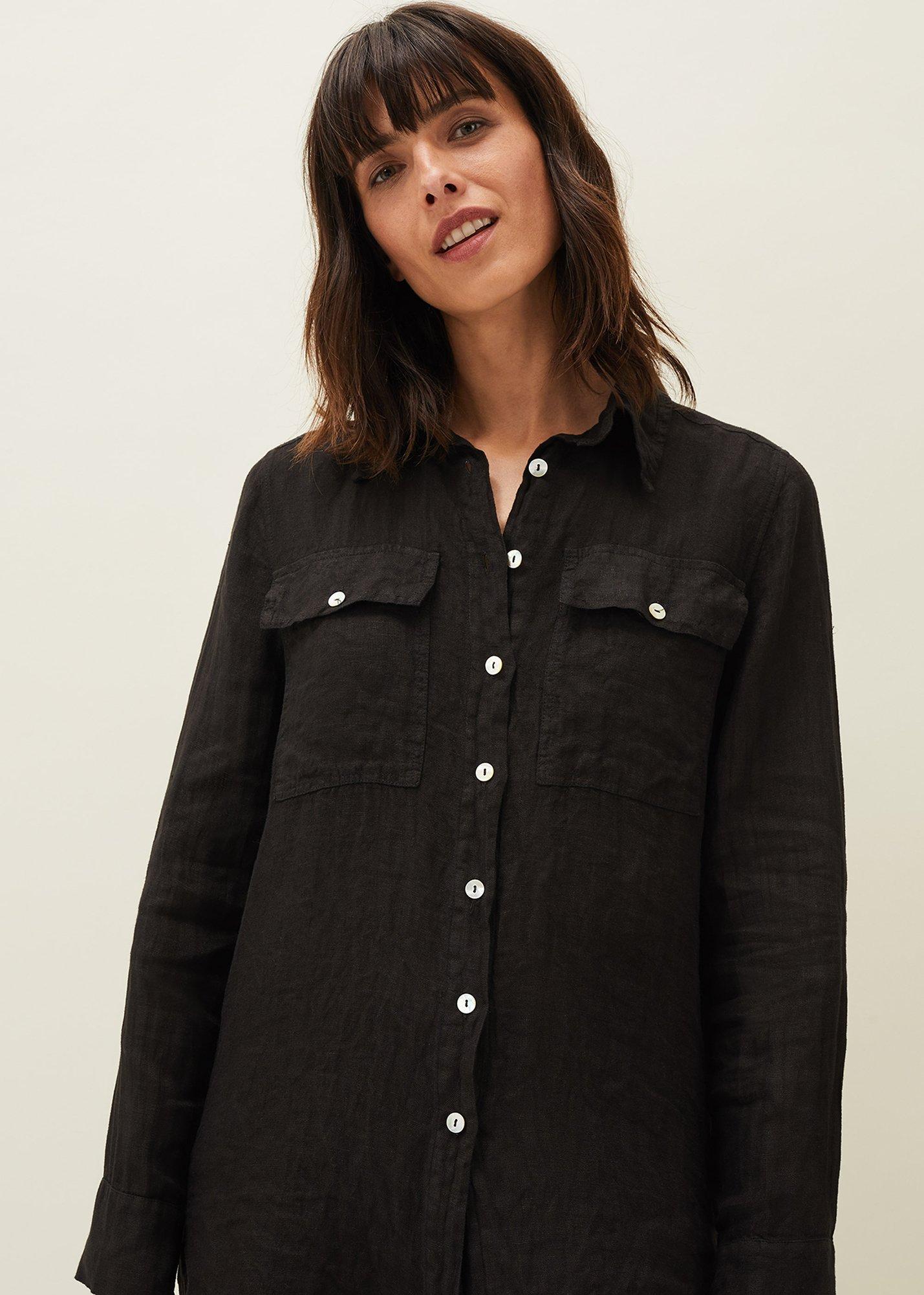 Zenni Linen Oversized Shirt