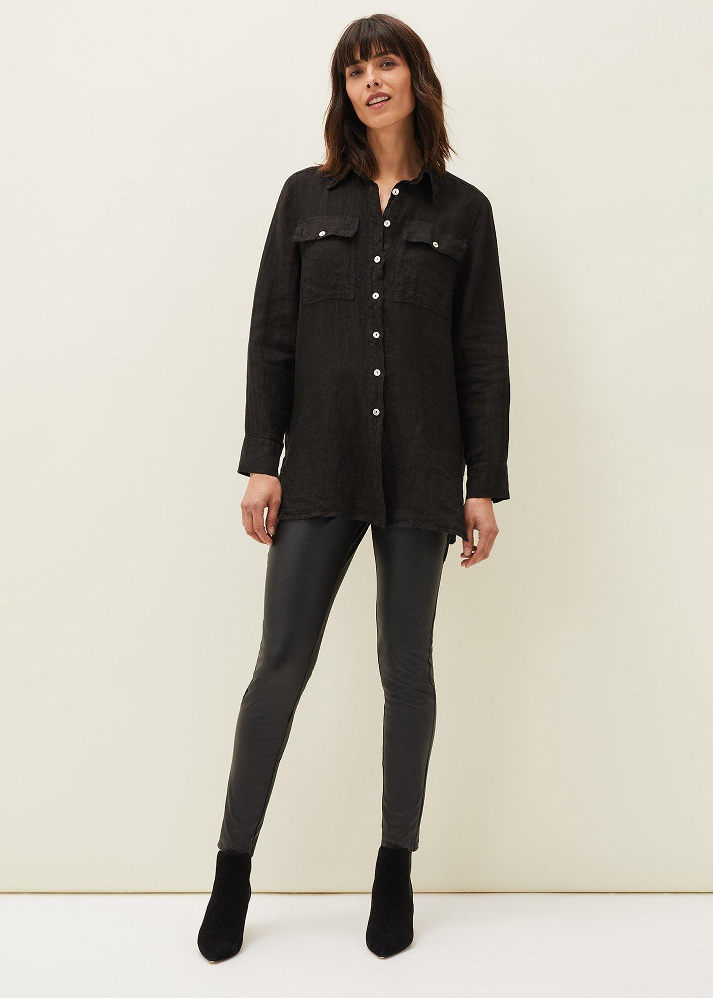 Zenni Linen Oversized Shirt