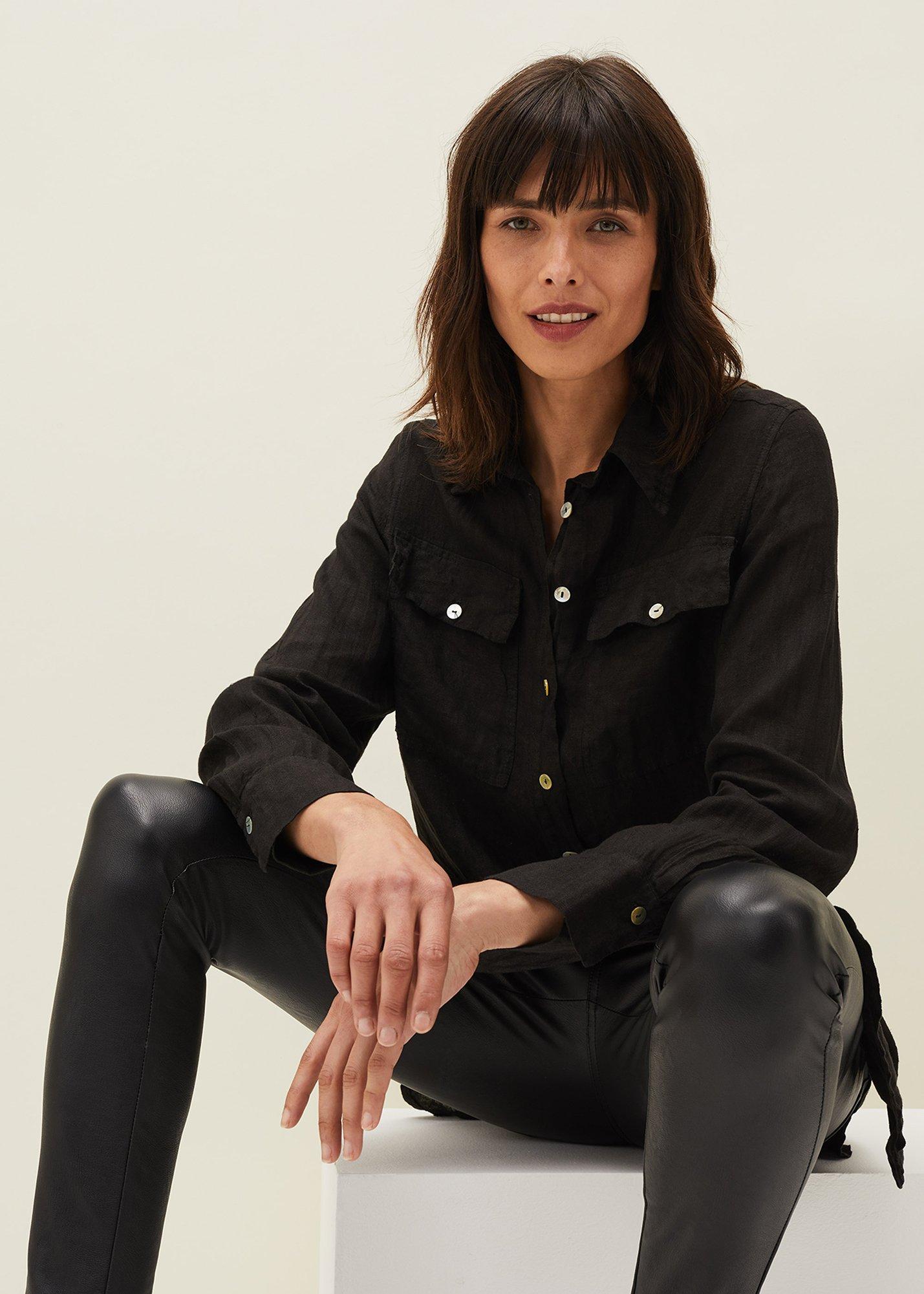 Zenni Linen Oversized Shirt