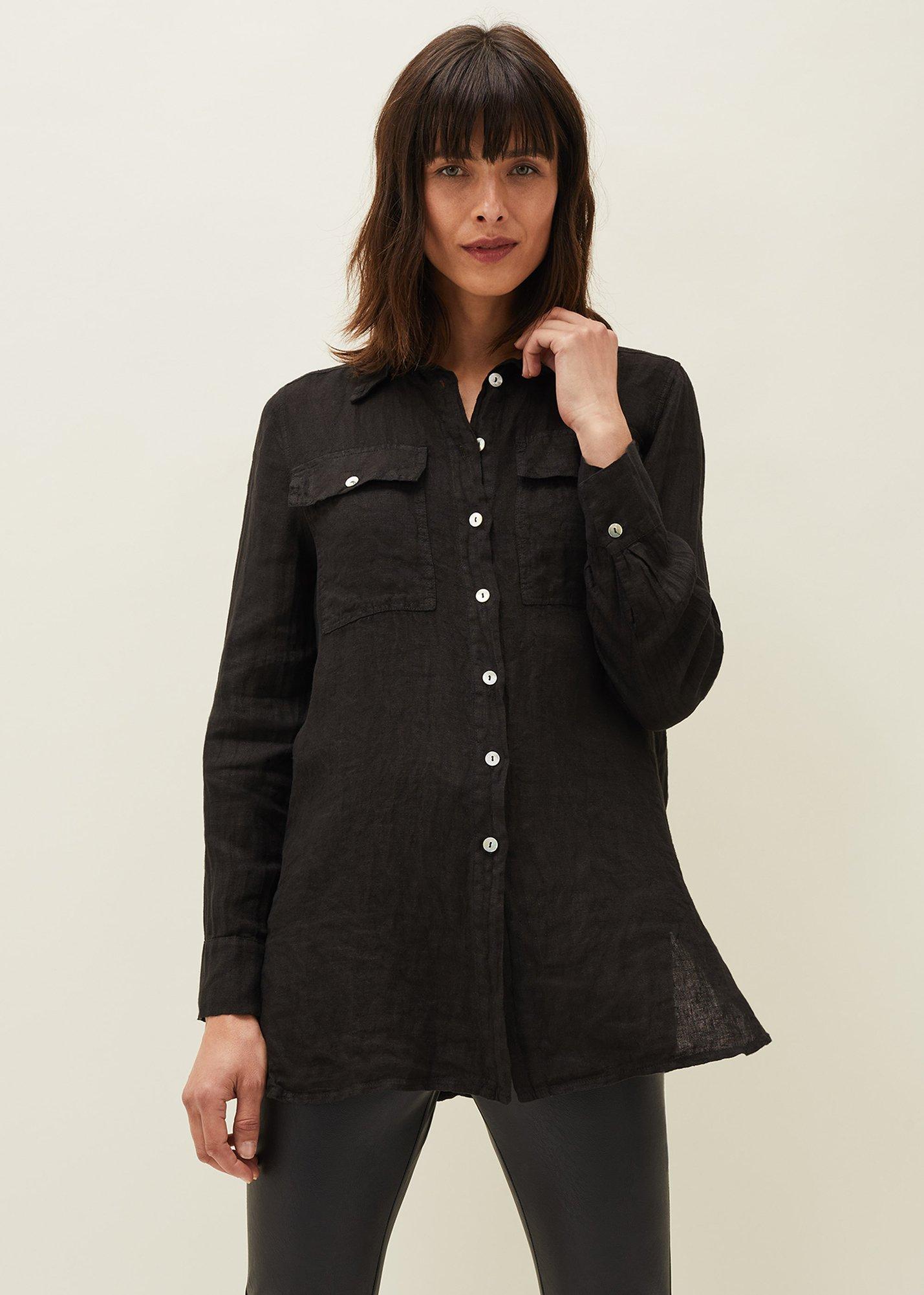 Zenni Linen Oversized Shirt