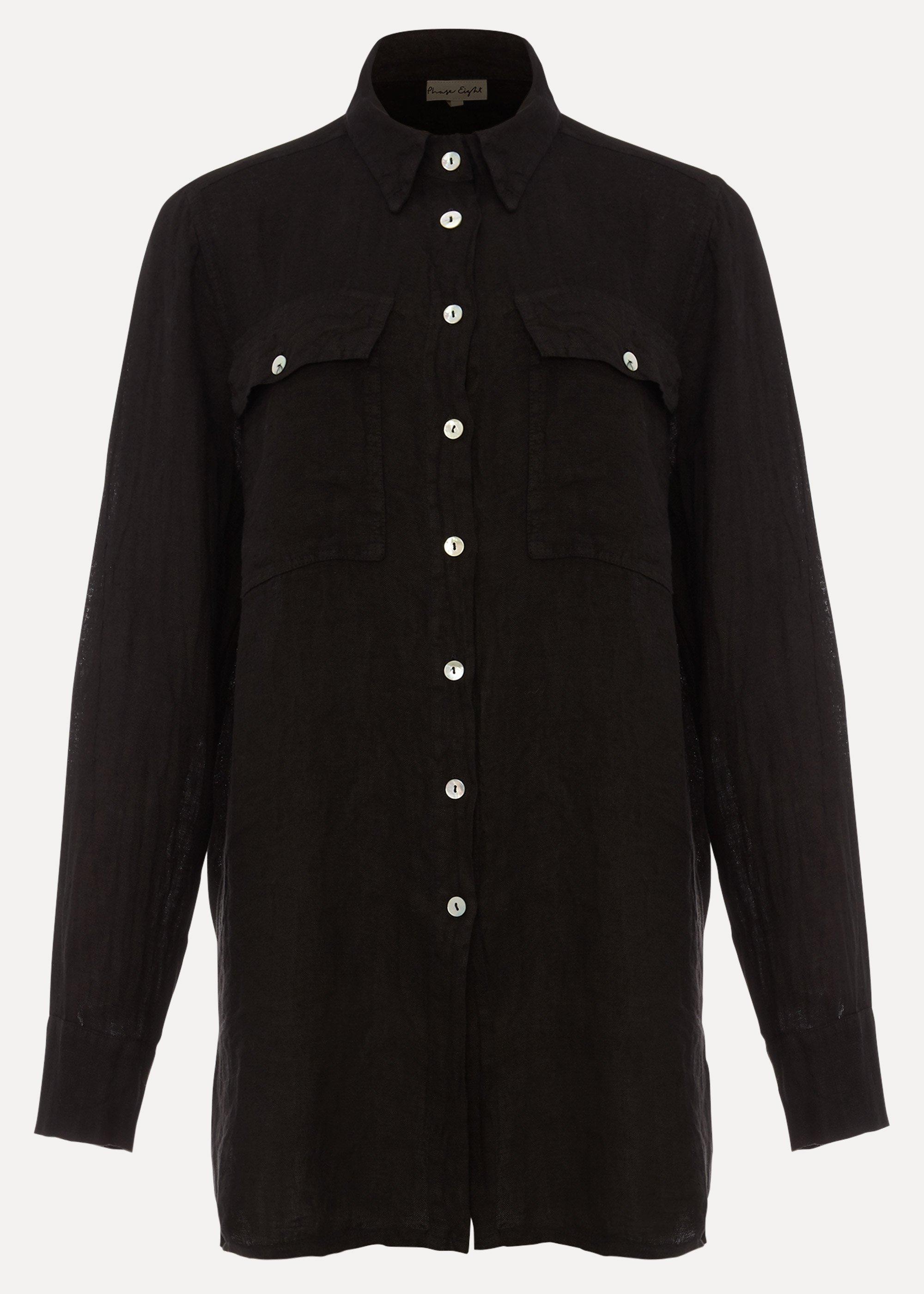 Zenni Linen Oversized Shirt
