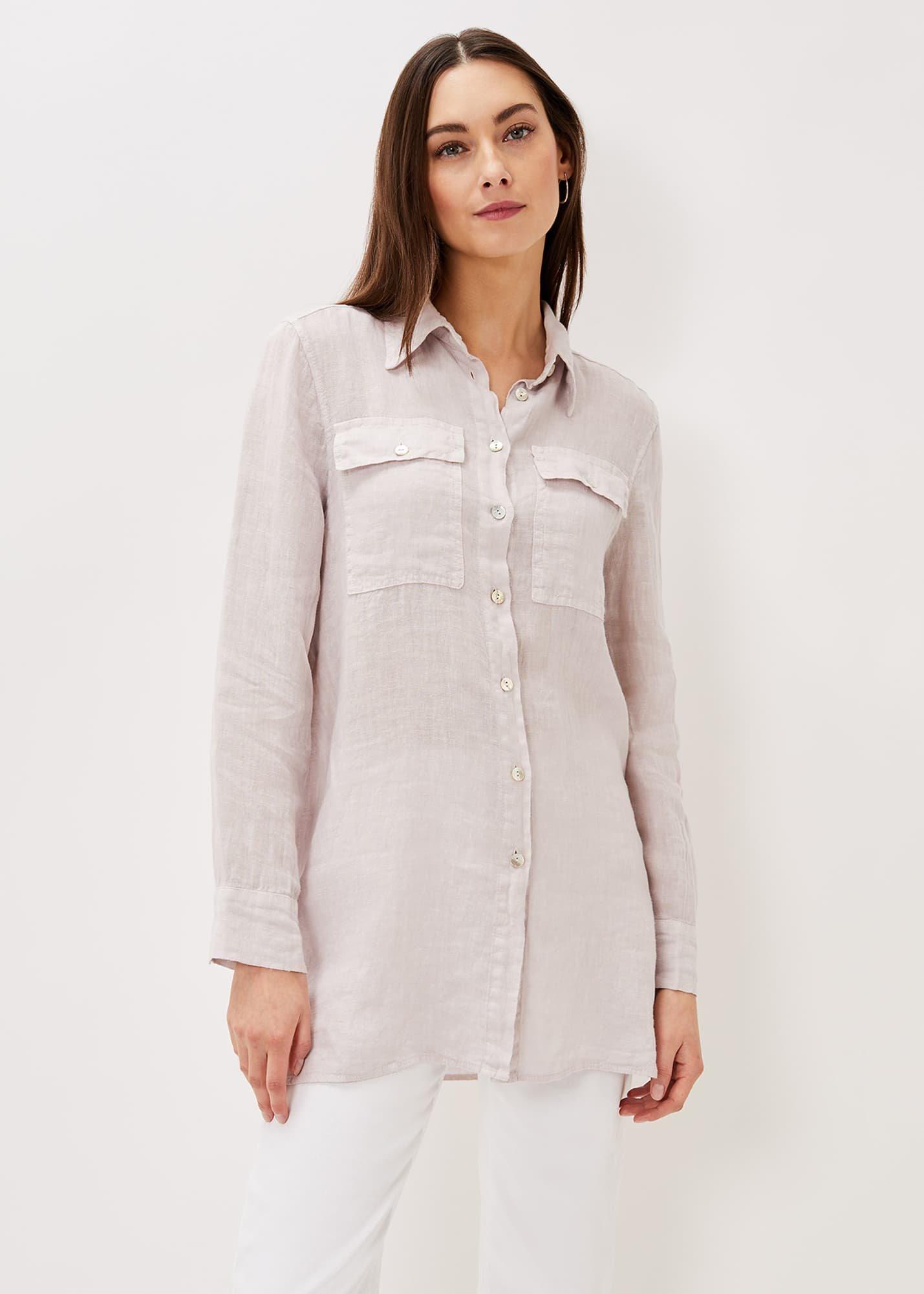Zenni Linen Oversized Shirt