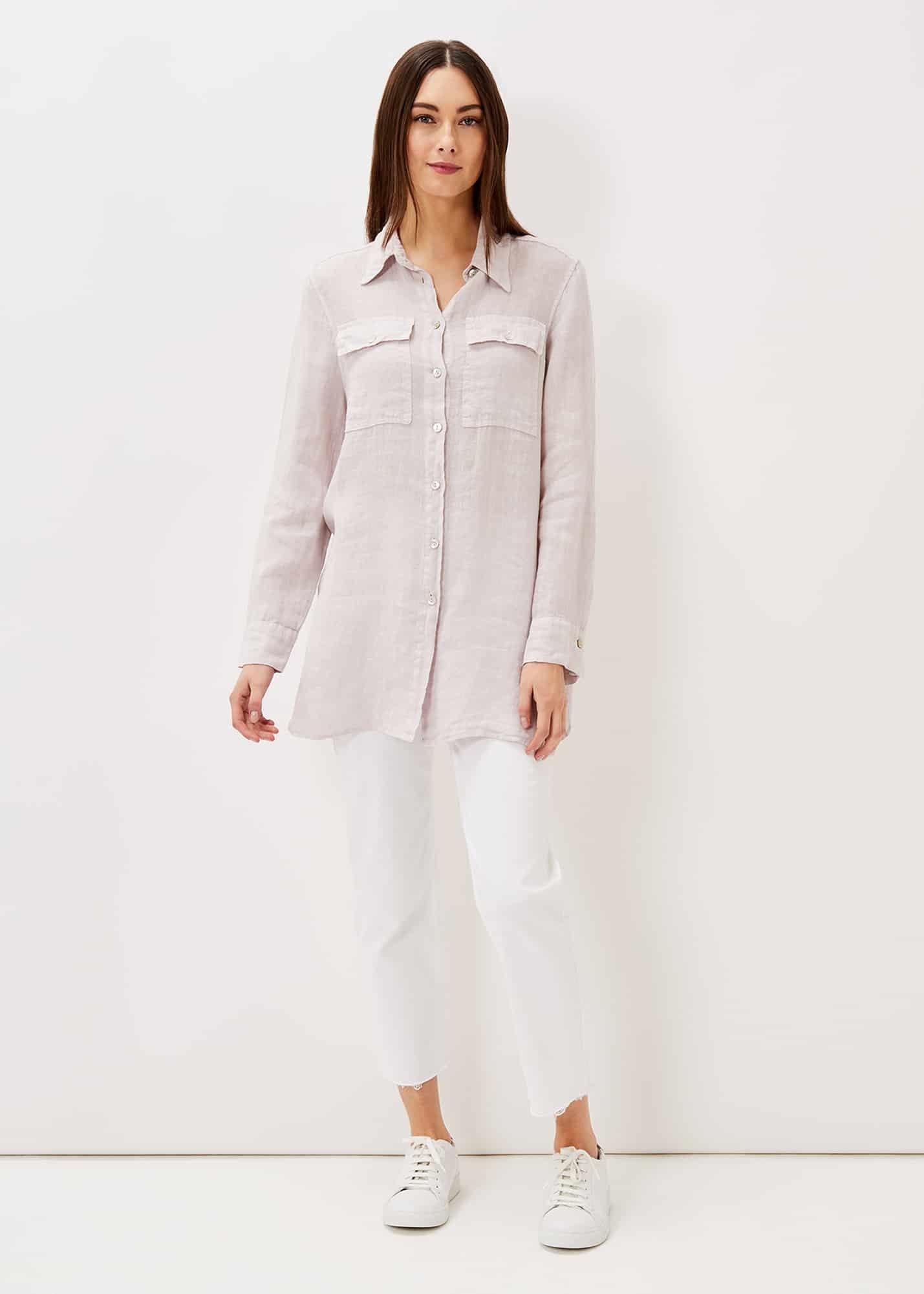 Zenni Linen Oversized Shirt
