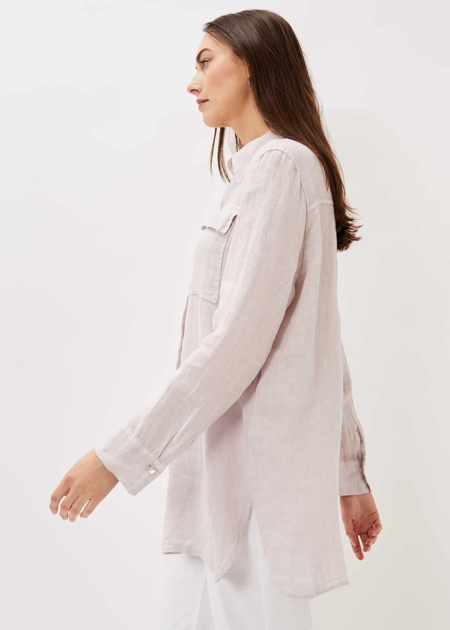 Zenni Linen Oversized Shirt