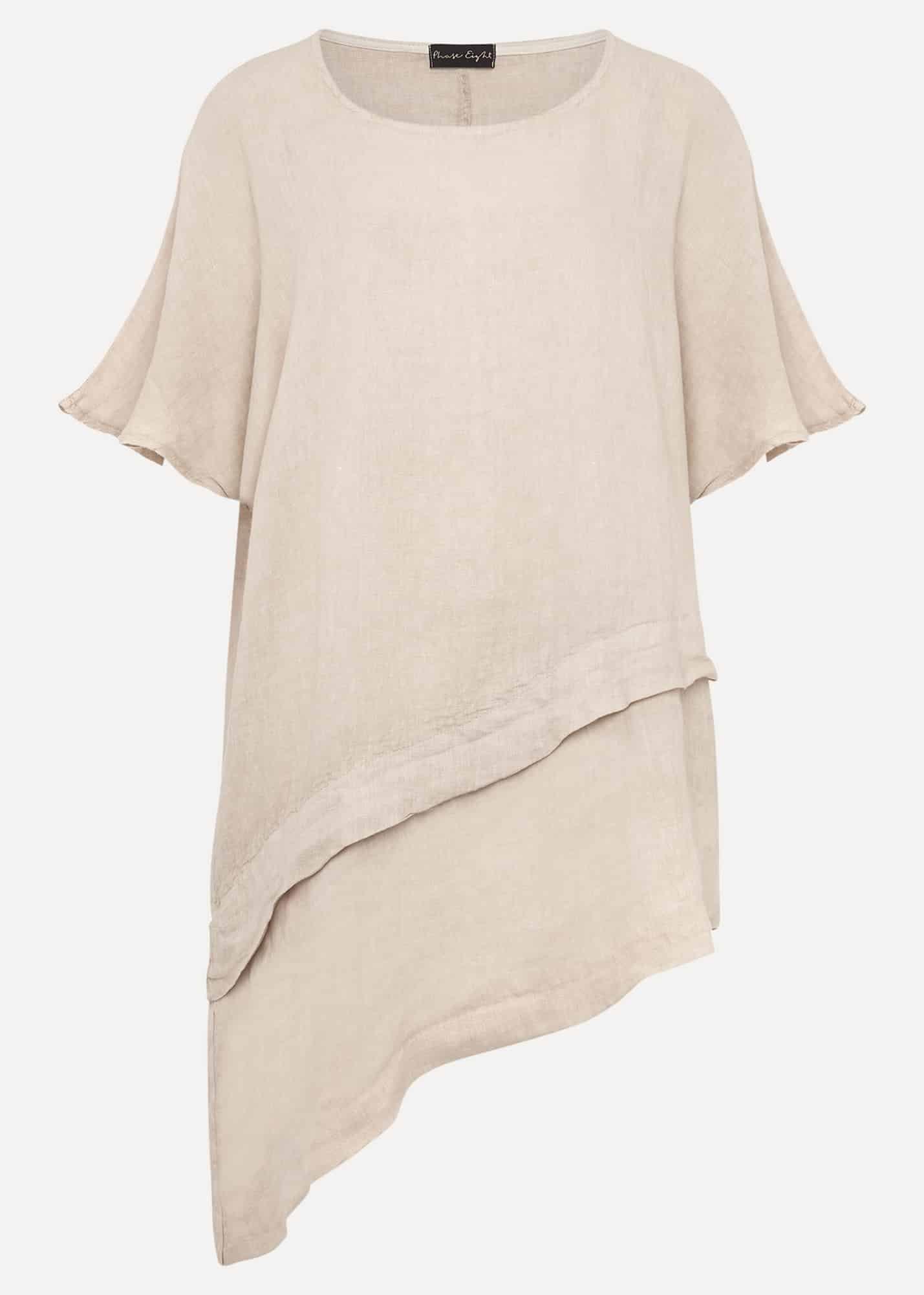 Payton Asymmetric Hem Linen Blouse