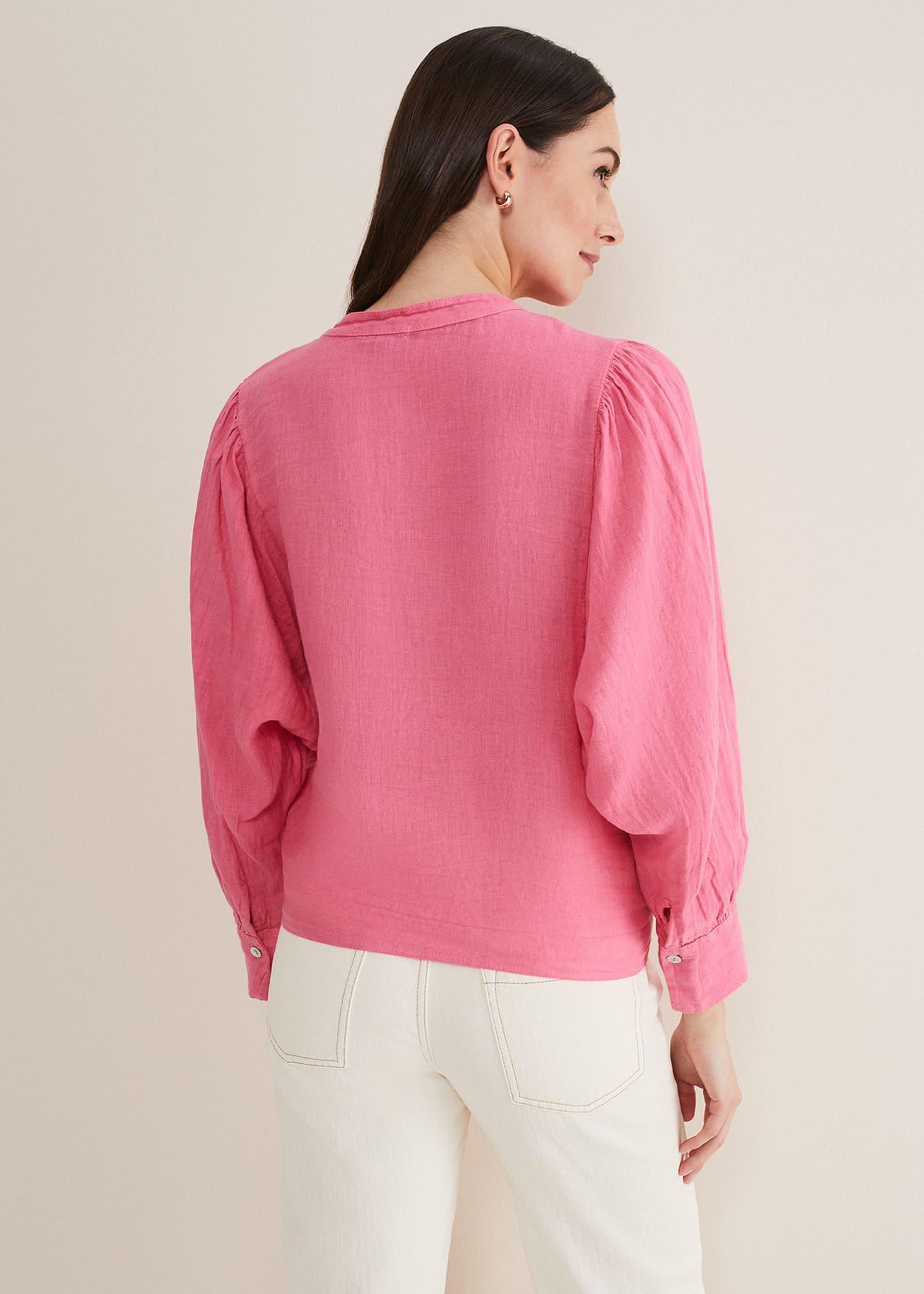 Raelynn Tie Front Linen Blouse