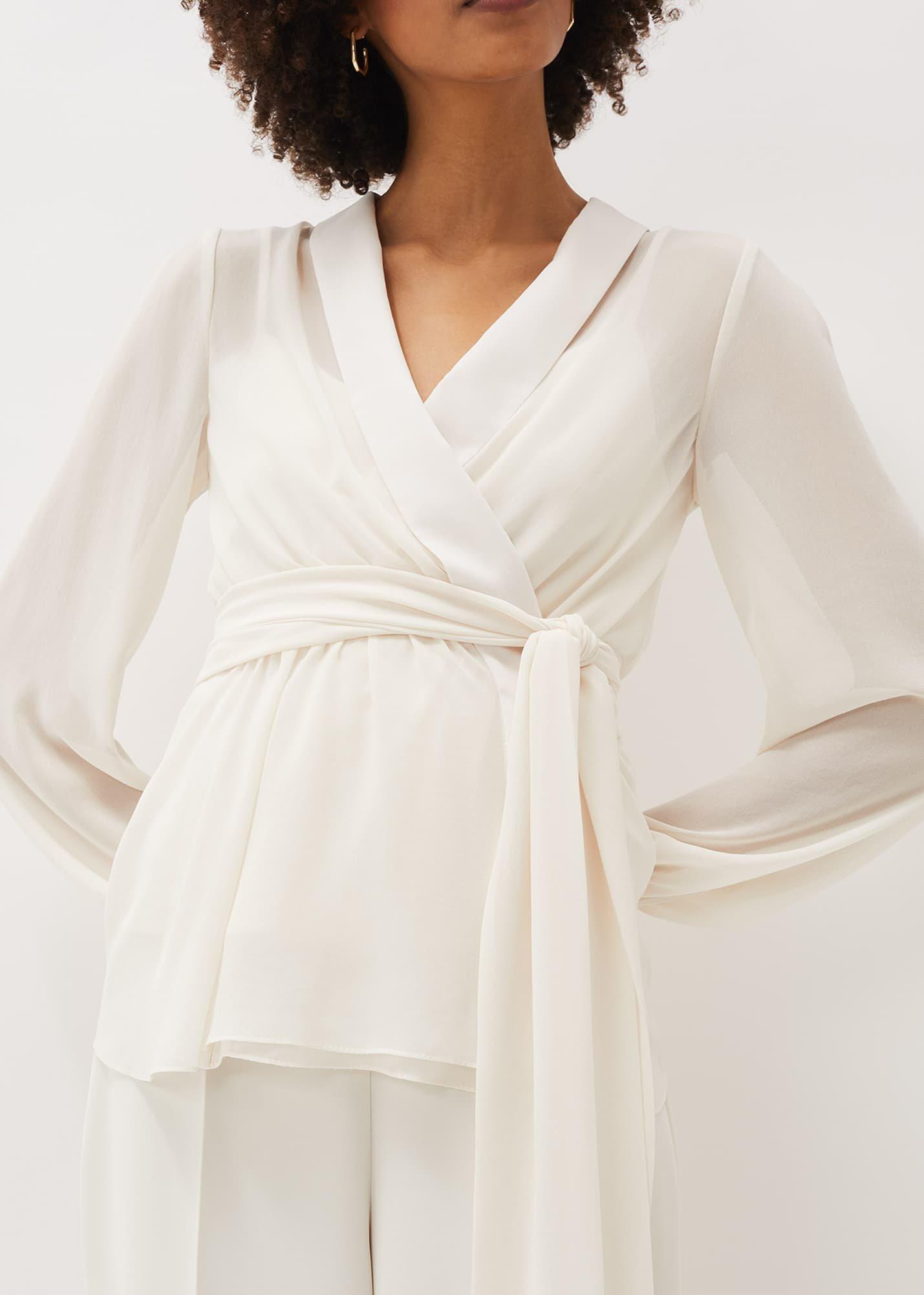 Florentine Semi-Sheer Wrap Top