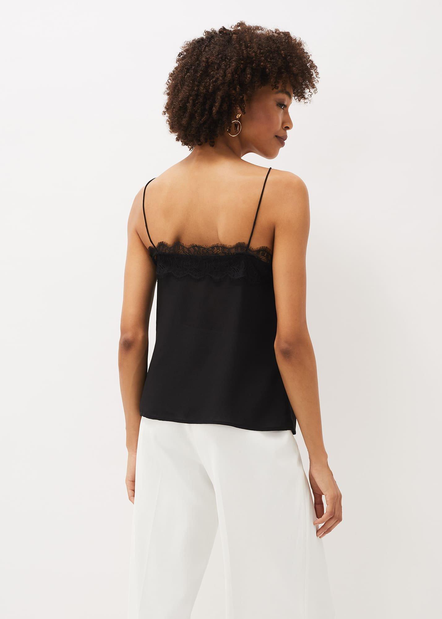 Rachael Lace Trim Silk Camisole