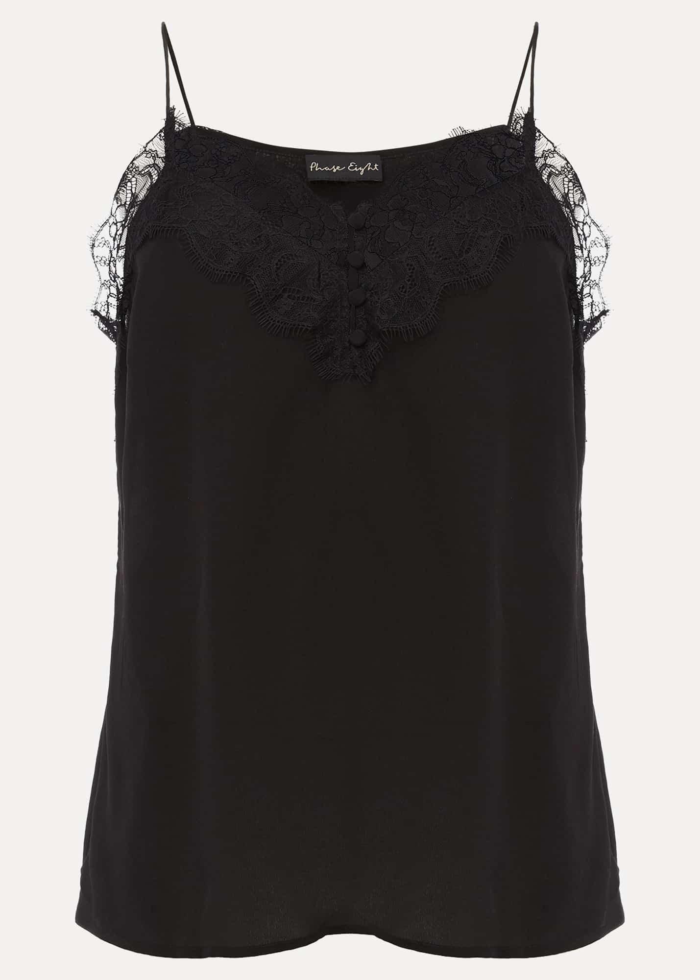 Rachael Lace Trim Silk Camisole