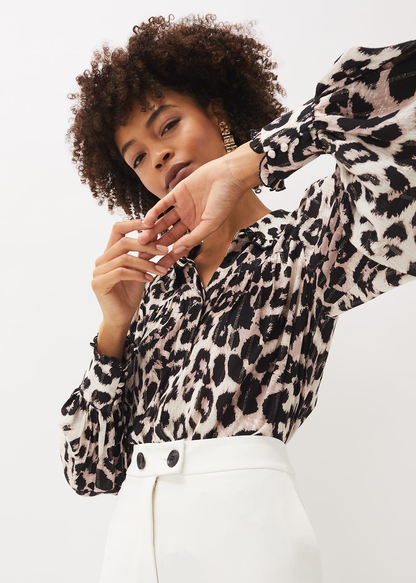 Chelsie Leopard Print Blouse